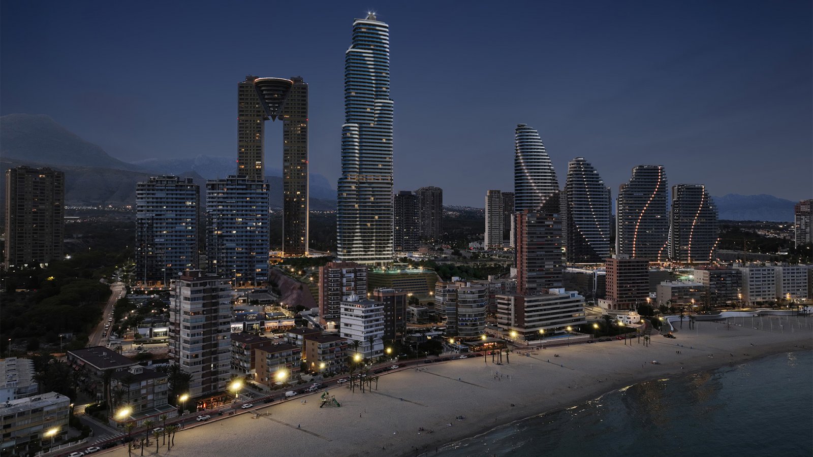 TM Tower befindet sich in Benidorm, nur 150 Meter vom Strand von Poniente entfernt, dem Urlaubsparadies an der Costa Blanca, das international bekann