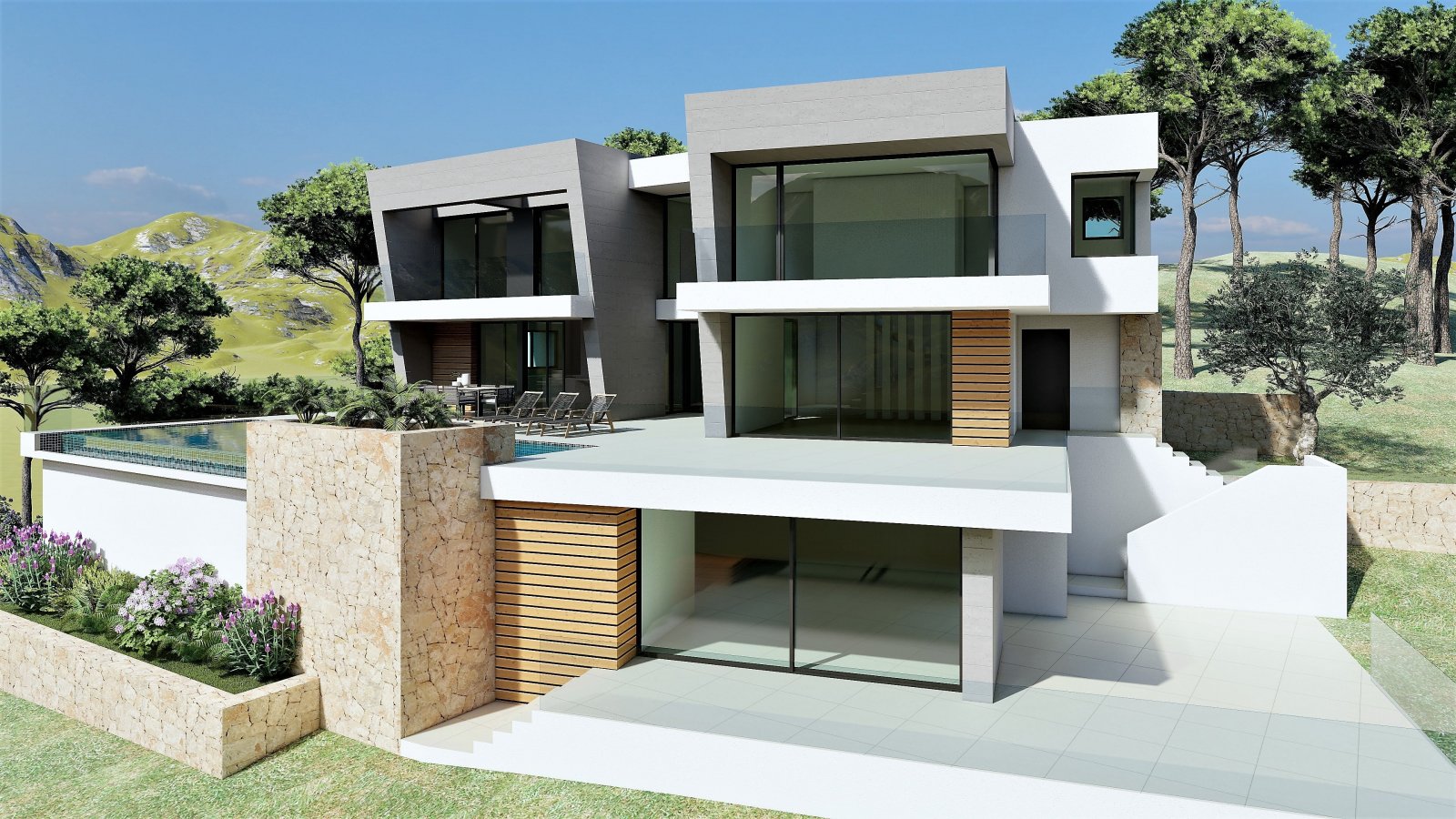 In der prestigeträchtigen Gegend von Cumbre del Sol gelegen, bietet diese Villa eine exklusive Umgebung mit Meerblick. Die Immobilie befindet sich nu