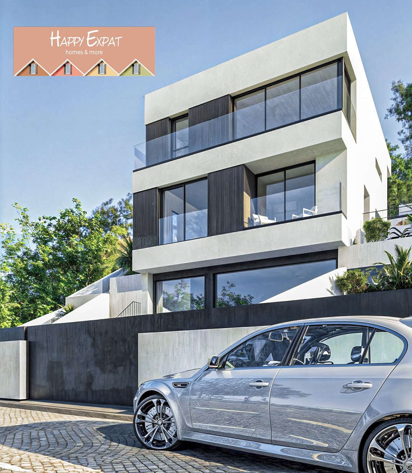 Unvollendetes freistehendes Passivhaus in Mas Alba, einer ruhigen Wohngegend direkt hinter Sitges, nahe dem Handelsbereich mit Aldi und Lidl. Administ