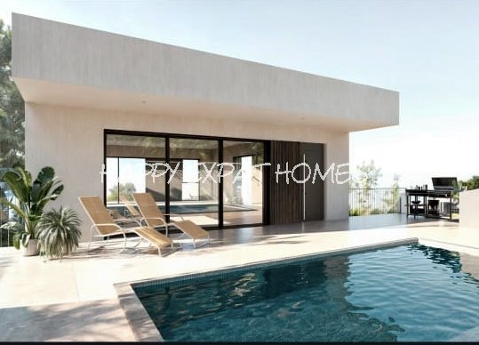 Unvollendetes freistehendes Passivhaus in Mas Alba, einer ruhigen Wohngegend direkt hinter Sitges, nahe dem Handelsbereich mit Aldi und Lidl. Administ