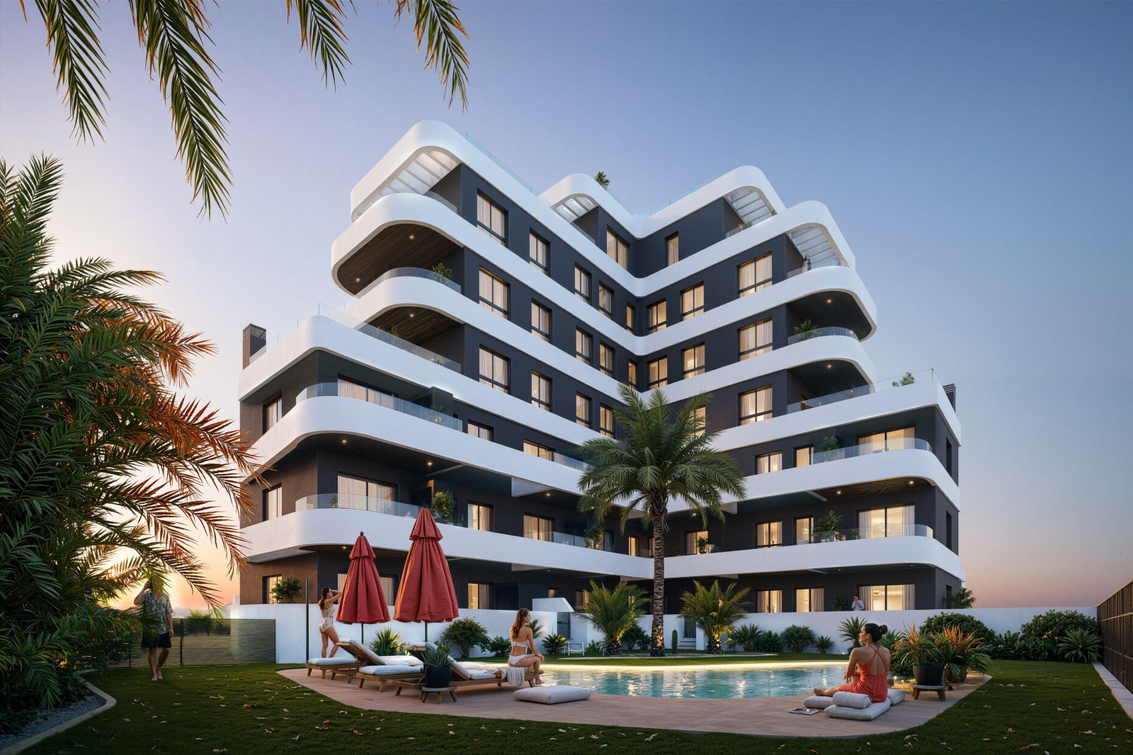  In der charmanten Stadt Guardamar del Segura gelegen, bietet diese Wohnanlage eine Auswahl von 19 Immobilien, darunter Apartments, Erdgeschosse und P