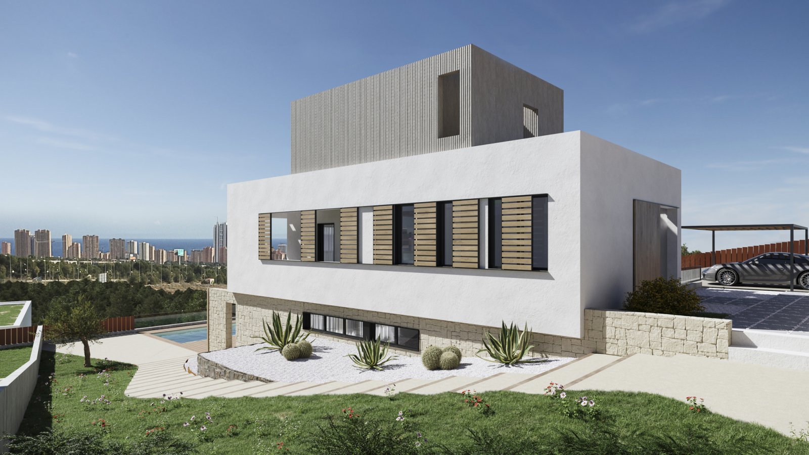 In der charmanten Ortschaft Finestrat gelegen, bieten diese exklusiven Villen eine privilegierte Umgebung mit Meerblick. Mit insgesamt 20 Immobilien