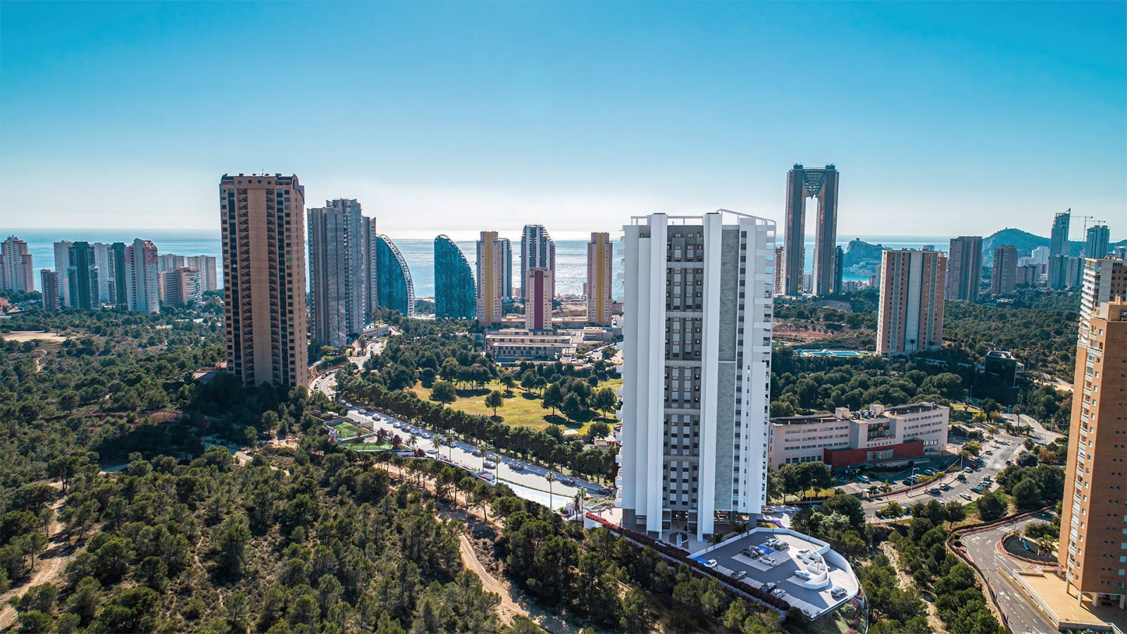  In der pulsierenden Stadt Benidorm gelegen, bietet diese exklusive Wohnanlage eine Auswahl von 88 Immobilien, darunter Apartments und Penthäuser. Die
