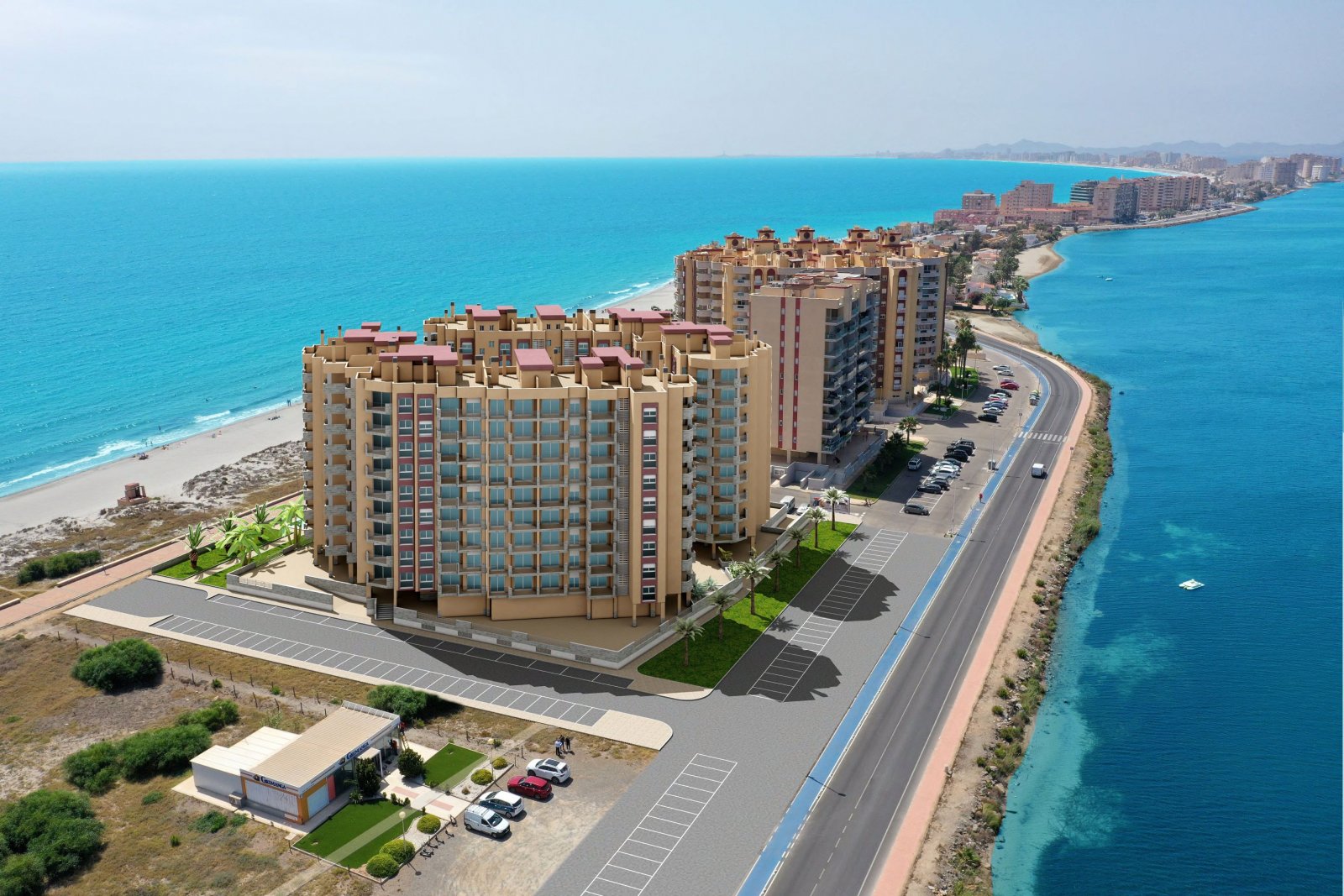  In der exklusiven Gegend von La Manga del Mar Menor gelegen, bietet diese Wohnanlage eine Auswahl von 167 Immobilien, darunter Apartments und Penthäu