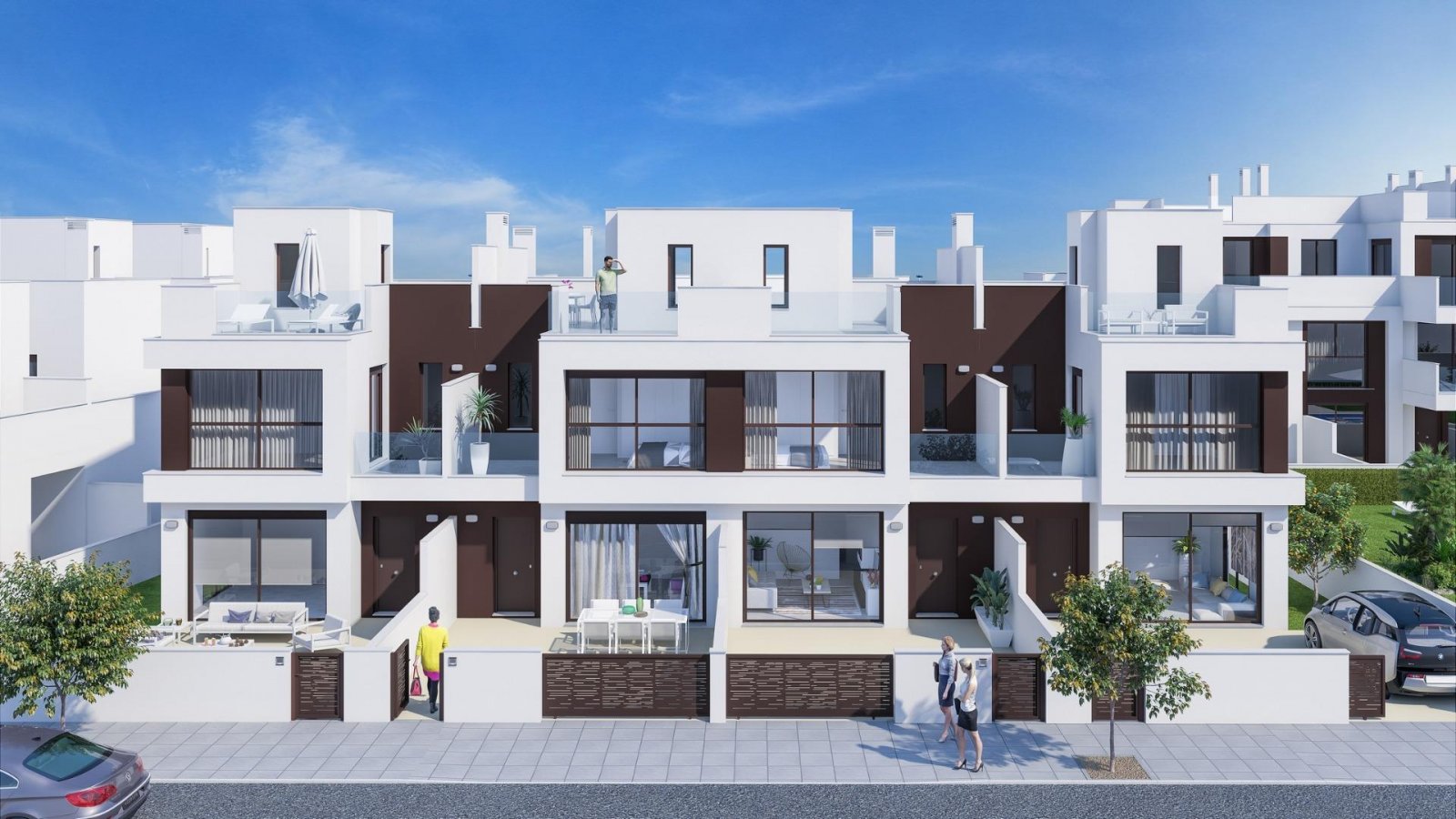  In der charmanten Stadt Pilar de la Horadada gelegen, bietet dieses Bungalow-Ensemble ein einzigartiges Wohnerlebnis in erster Meereslinie. Mit garan