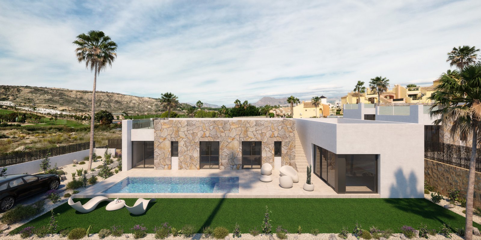 In der prestigeträchtigen Anlage von La Finca Golf gelegen, bietet diese außergewöhnliche freistehende Villa eine herausragende Kombination aus moder