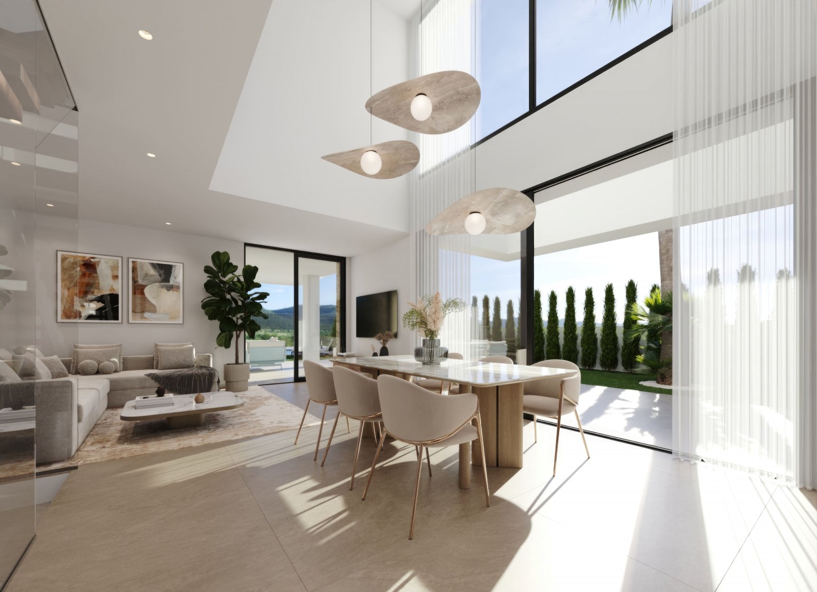 In der charmanten Stadt Finestrat gelegen, bieten diese exklusiven Immobilien eine privilegierte Umgebung für diejenigen, die ein Zuhause in einer ru