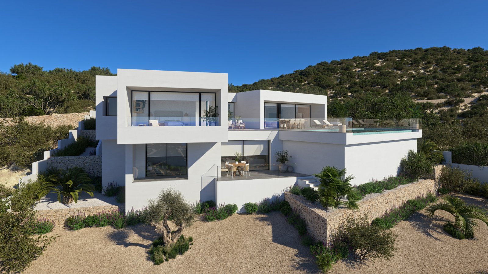 Cumbre del Sol:  In der exklusiven Gegend von Cumbre del Sol gelegen, bietet diese Villa eine privilegierte Umgebung mit beeindruckendem Meerblick. Die Immobilie befi 