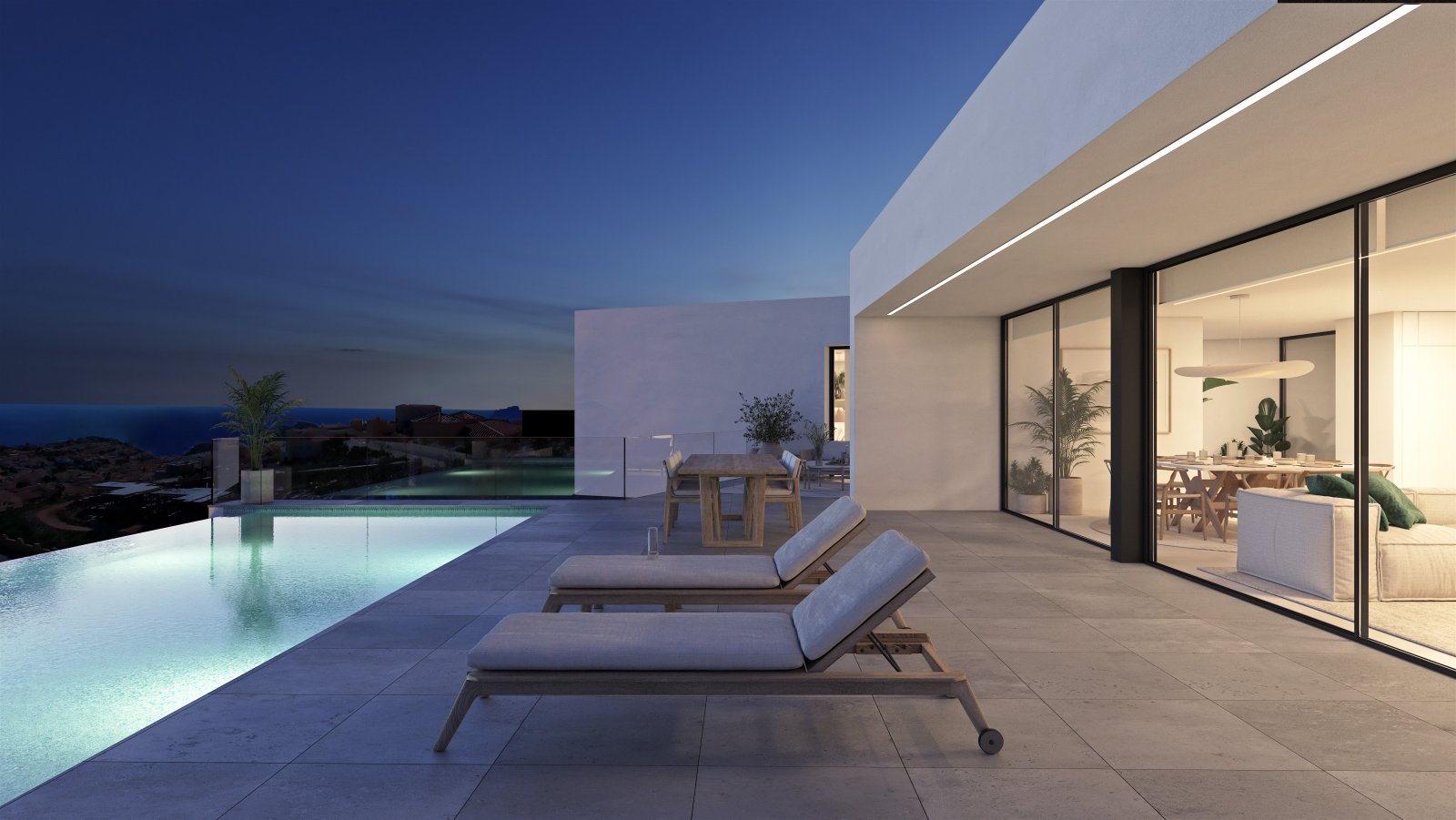  In der exklusiven Gegend von Cumbre del Sol gelegen, bietet diese Villa eine privilegierte Umgebung mit beeindruckendem Meerblick. Die Immobilie befi