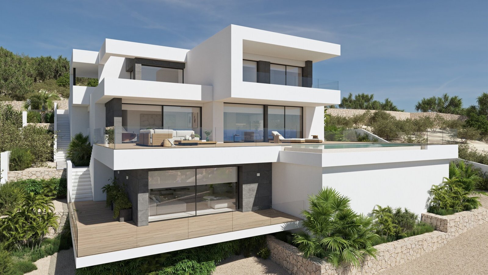 Cumbre del Sol:  In der prestigeträchtigen Gegend von Cumbre del Sol gelegen, bietet diese Villa ein außergewöhnliches Wohnerlebnis mit Meerblick. Die Immobilie befin 