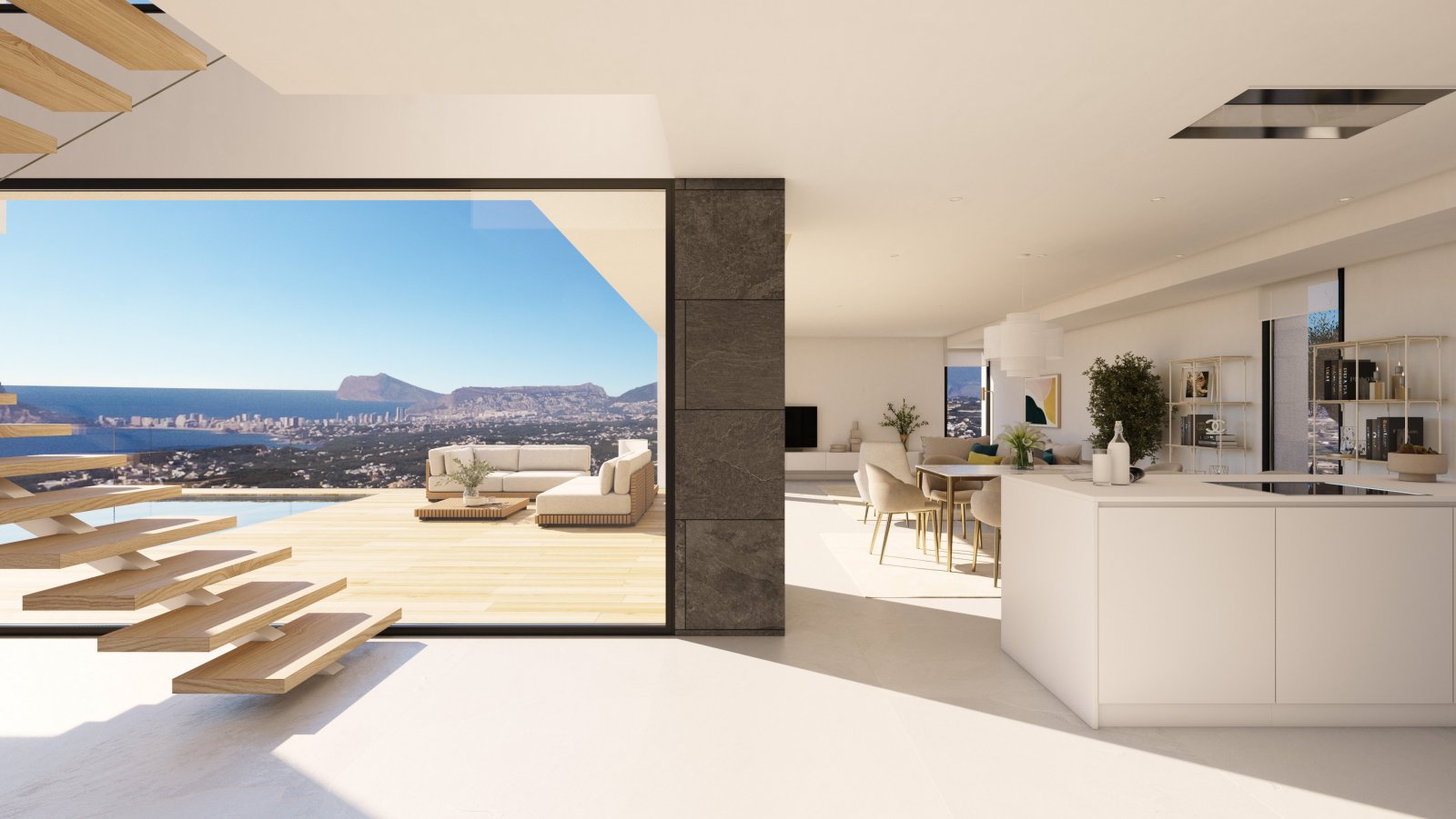 In der exklusiven Gegend von Cumbre del Sol gelegen, bietet diese Villa ein einzigartiges Wohnerlebnis mit Meerblick. Die Immobilie befindet sich nur