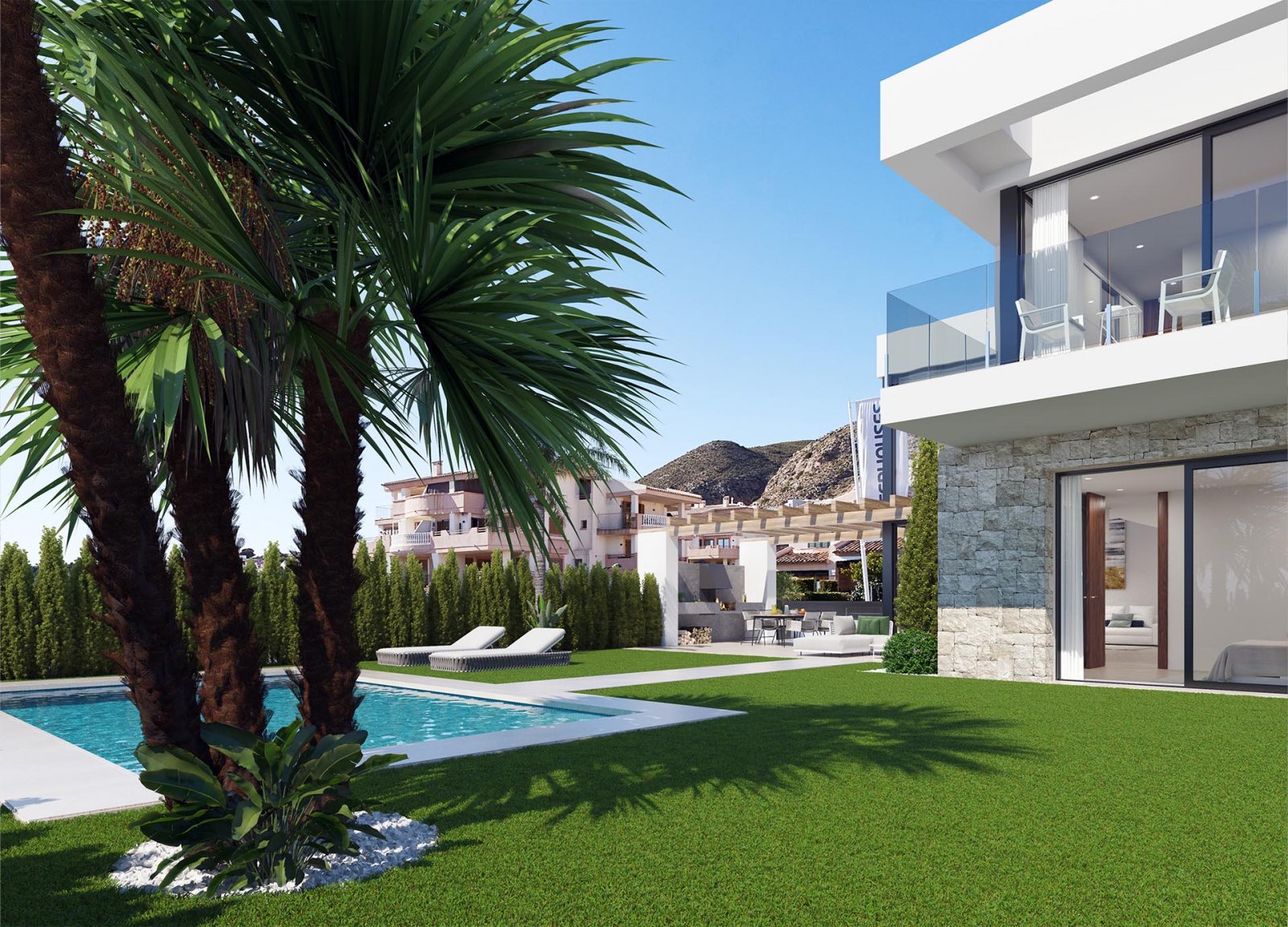 In der charmanten Ortschaft Finestrat gelegen, bietet diese exklusive Sammlung von 15 Immobilien eine privilegierte Umgebung mit Meerblick. Die verfü