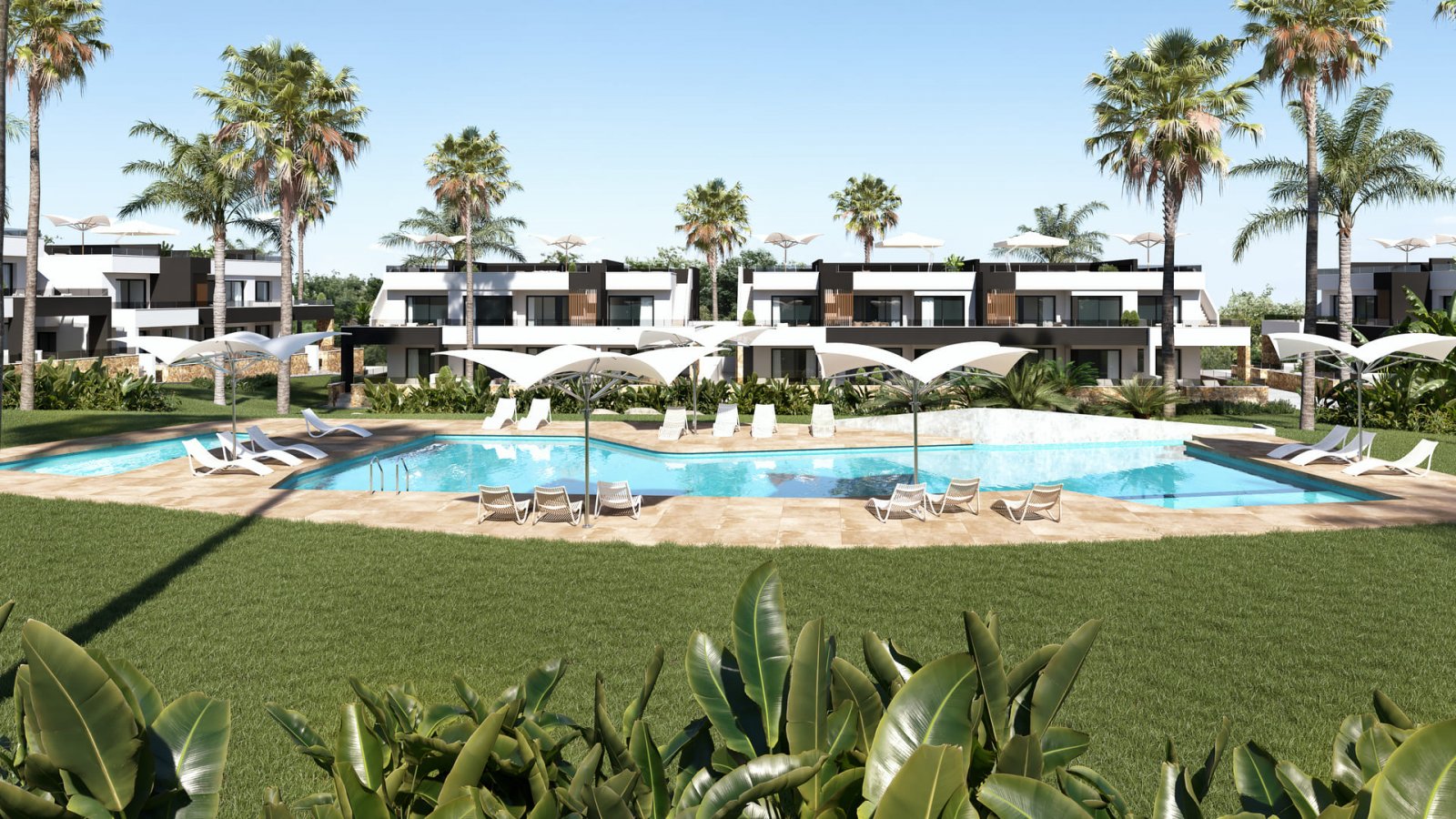 Ciudad Quesada:  In der charmanten Ciudad Quesada gelegen, bietet diese exklusive Gemeinschaft insgesamt 84 Immobilien, aufgeteilt in High-Bungalows und Low-Bungalows 