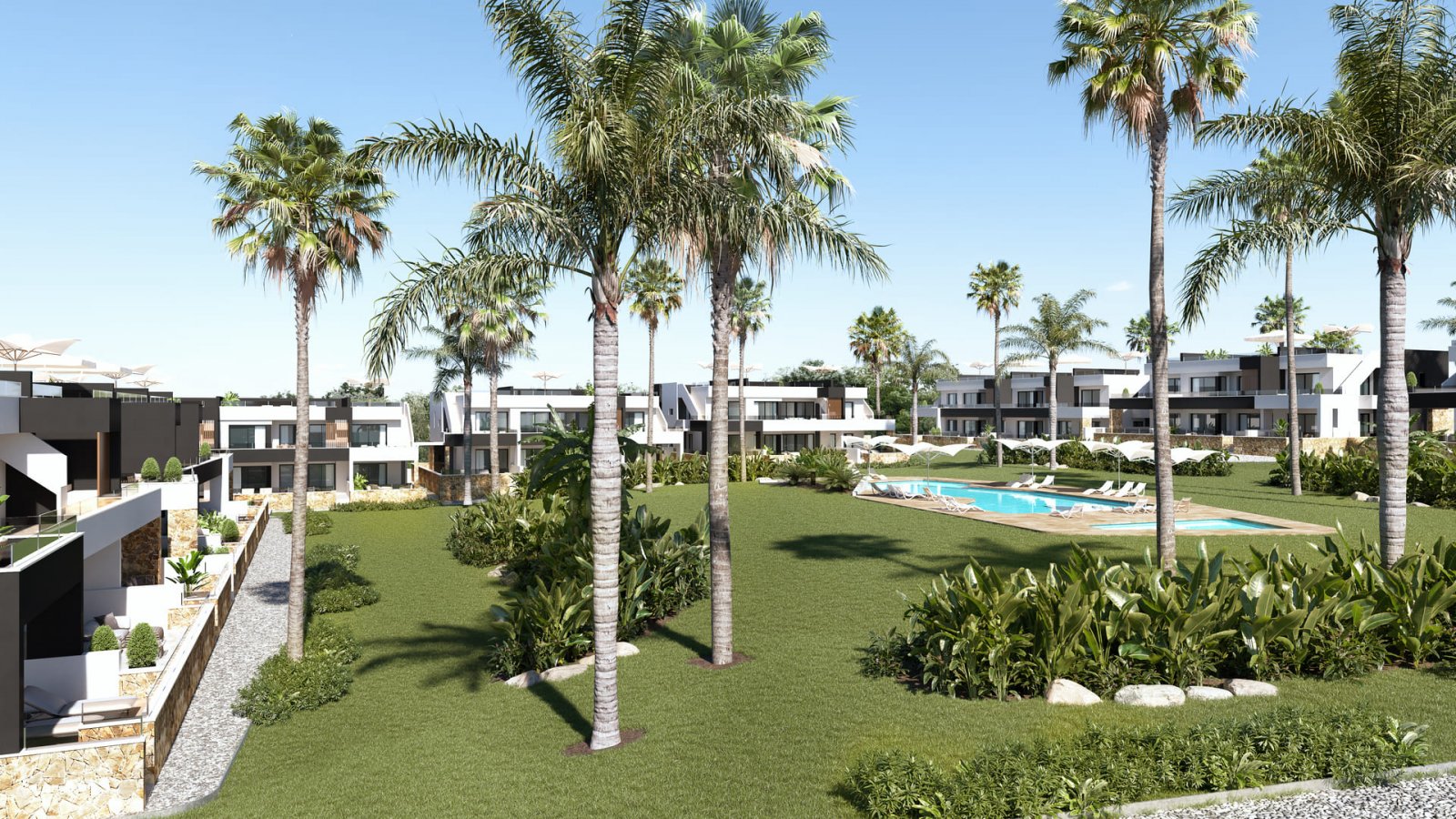  In der charmanten Ciudad Quesada gelegen, bietet diese exklusive Gemeinschaft insgesamt 84 Immobilien, aufgeteilt in High-Bungalows und Low-Bungalows
