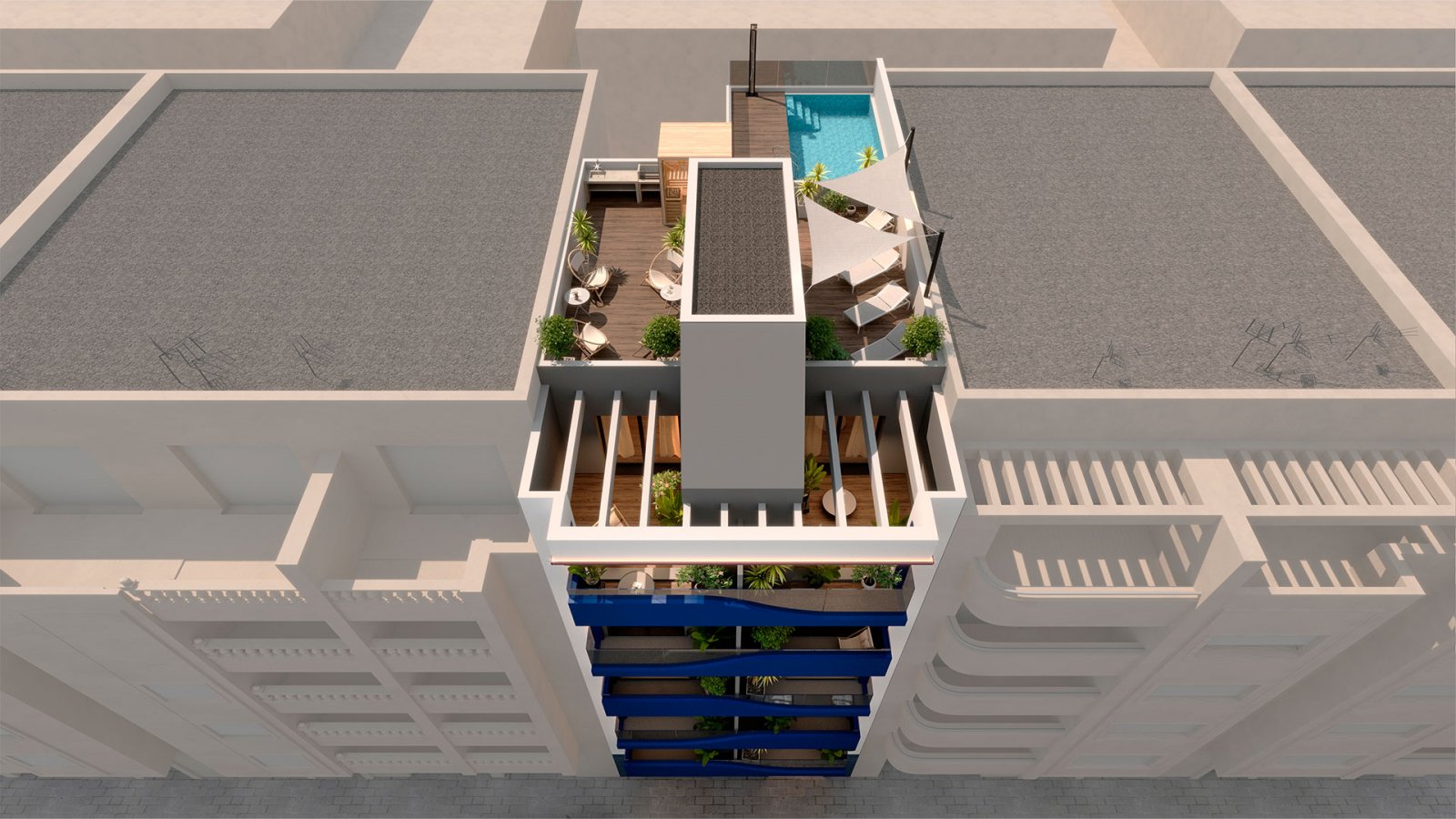 In der charmanten Stadt Torrevieja gelegen, bietet diese exklusive Wohnanlage eine Auswahl an Apartments und Penthäusern, die darauf ausgelegt sind,