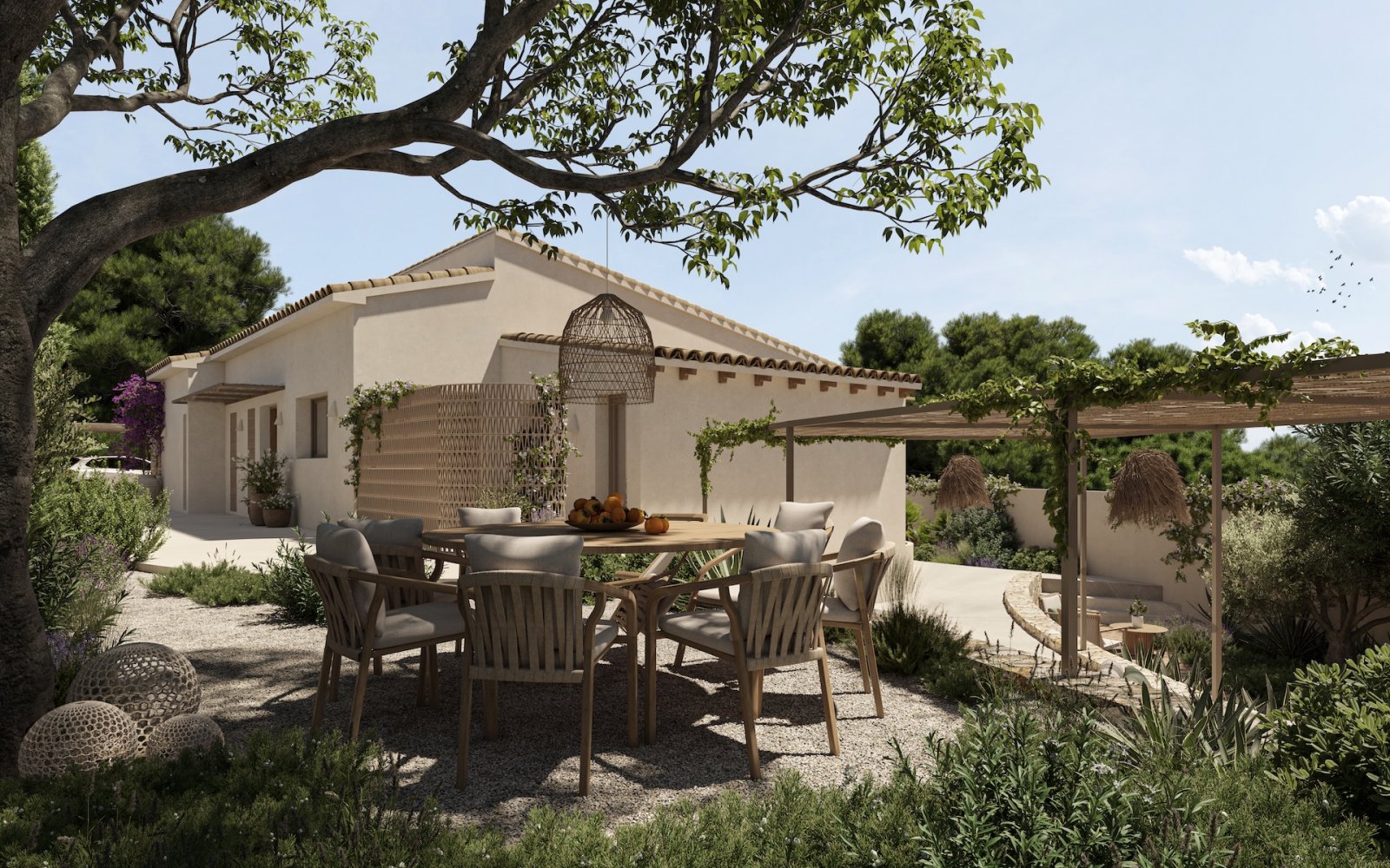 In der wunderschönen Stadt Benissa gelegen, bietet diese Villa ein einzigartiges Wohnerlebnis mit beeindruckendem Meerblick. Nur 1 km von der Küste e