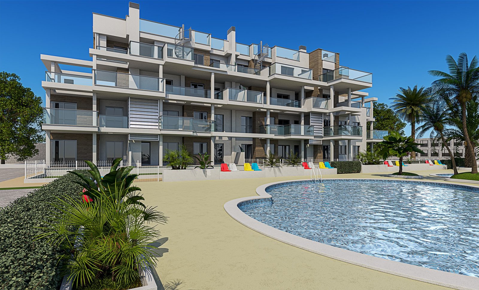 Denia:  In der charmanten Stadt Denia gelegen, bietet dieser exklusive Wohnkomplex insgesamt 14 Wohnungen, die für das mediterrane Umfeld konzipiert sind. Di 