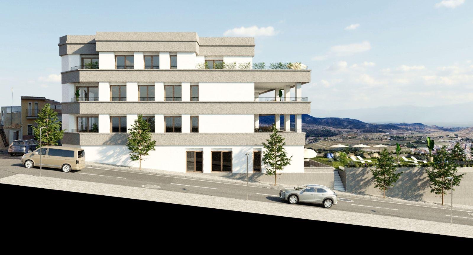 Gelegen im charmanten Dorf Hondón de las Nieves, bietet diese Wohnanlage eine Auswahl von 15 Wohnungen, darunter Apartments, Erdgeschosswohnungen und