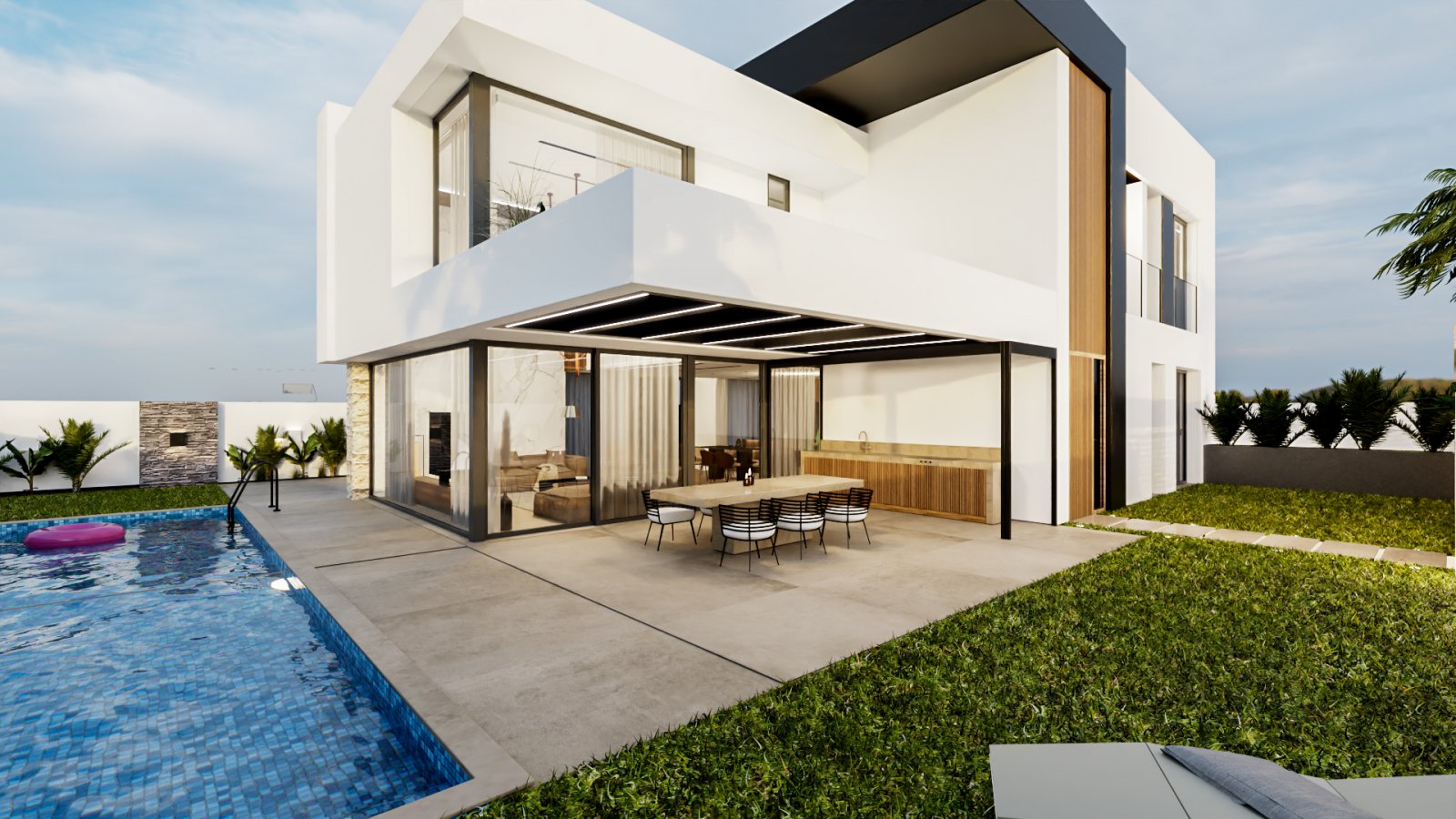 La Zenia:  Diese exklusive Villa befindet sich in der charmanten Stadt Orihuela und bietet ein privilegiertes Wohnumfeld nur 1 km vom Meer entfernt. Entworfen f 