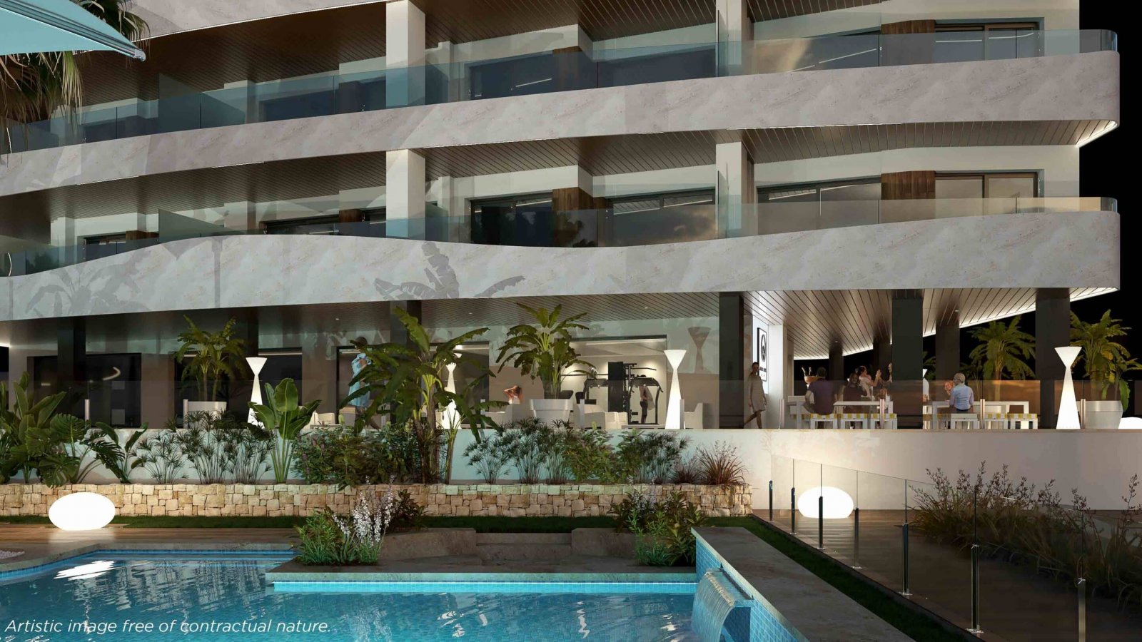 In der exklusiven Gegend von La Manga gelegen, bietet dieser Wohnkomplex ein einzigartiges Wohnerlebnis mit beeindruckendem Meerblick. Mit insgesamt