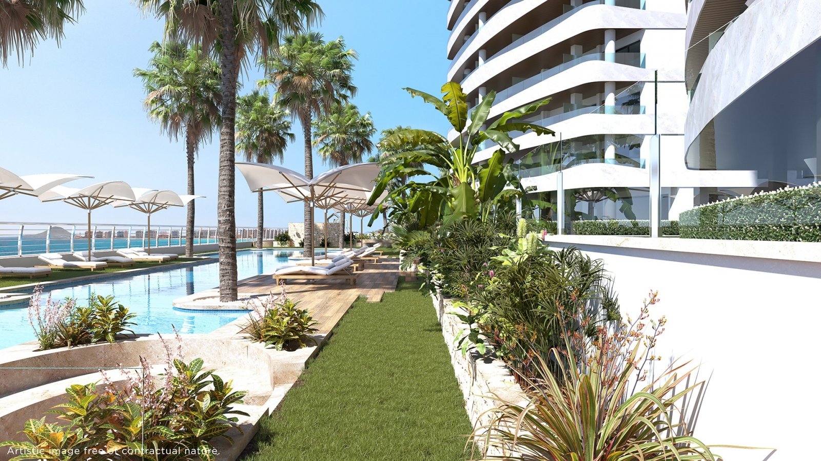 In der exklusiven Gegend von La Manga gelegen, bietet dieser Wohnkomplex ein einzigartiges Wohnerlebnis mit beeindruckendem Meerblick. Mit insgesamt