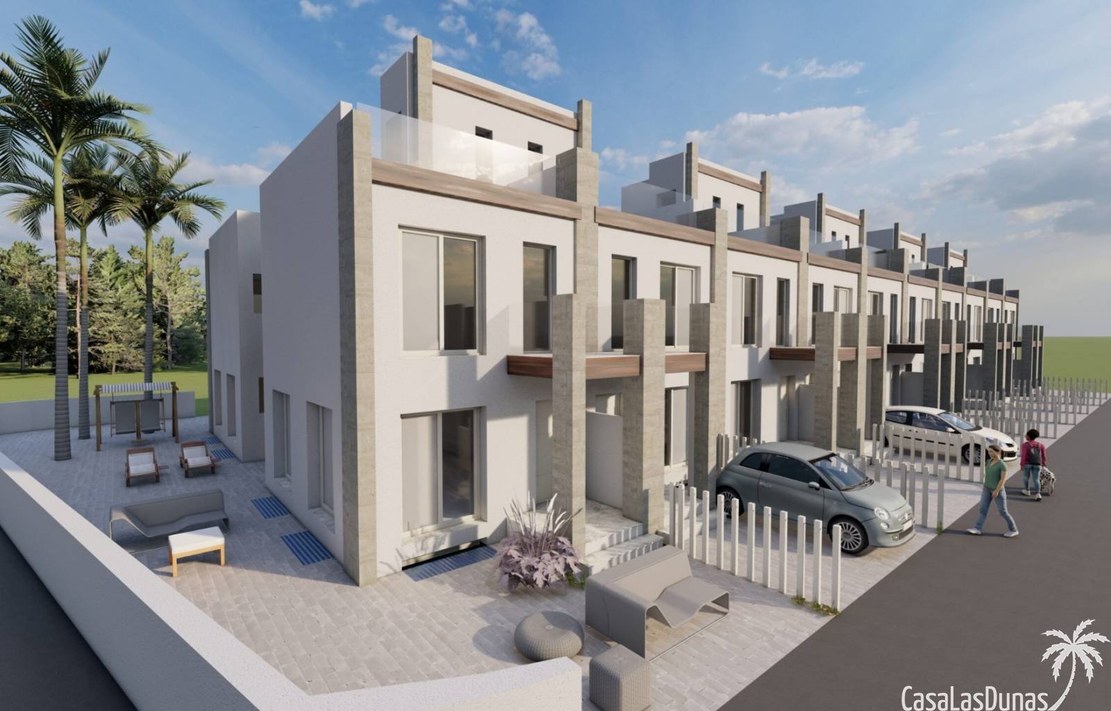 Dieses Projekt umfasst moderne Stadthäuser in Gran Alacant , die mit hochwertigen Materialien und einer intelligenten Raumaufteilung entworfen wurden