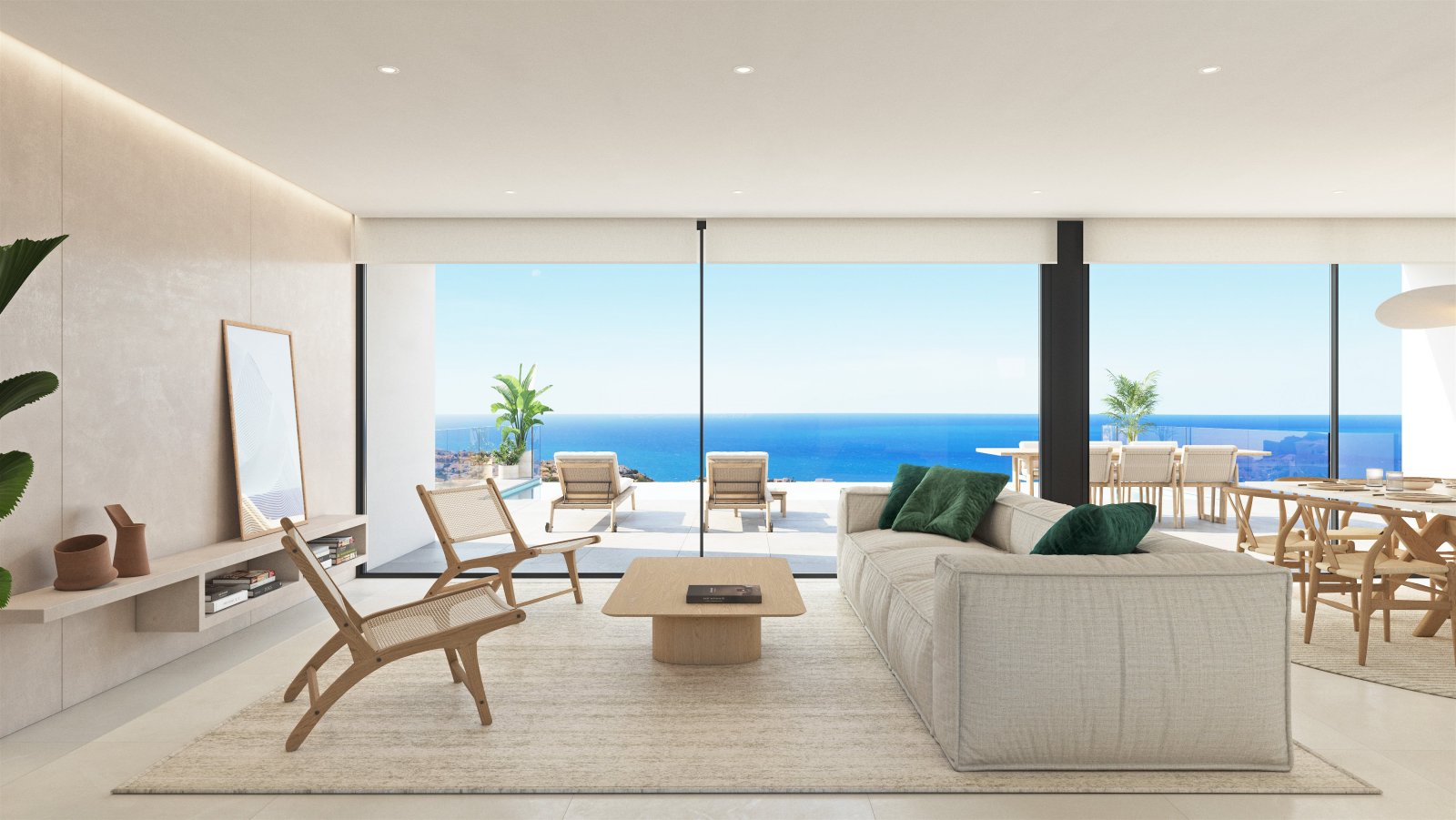  In der exklusiven Gegend von Cumbre del Sol gelegen, bietet diese Villa eine privilegierte Umgebung mit beeindruckendem Meerblick. Die Immobilie befi