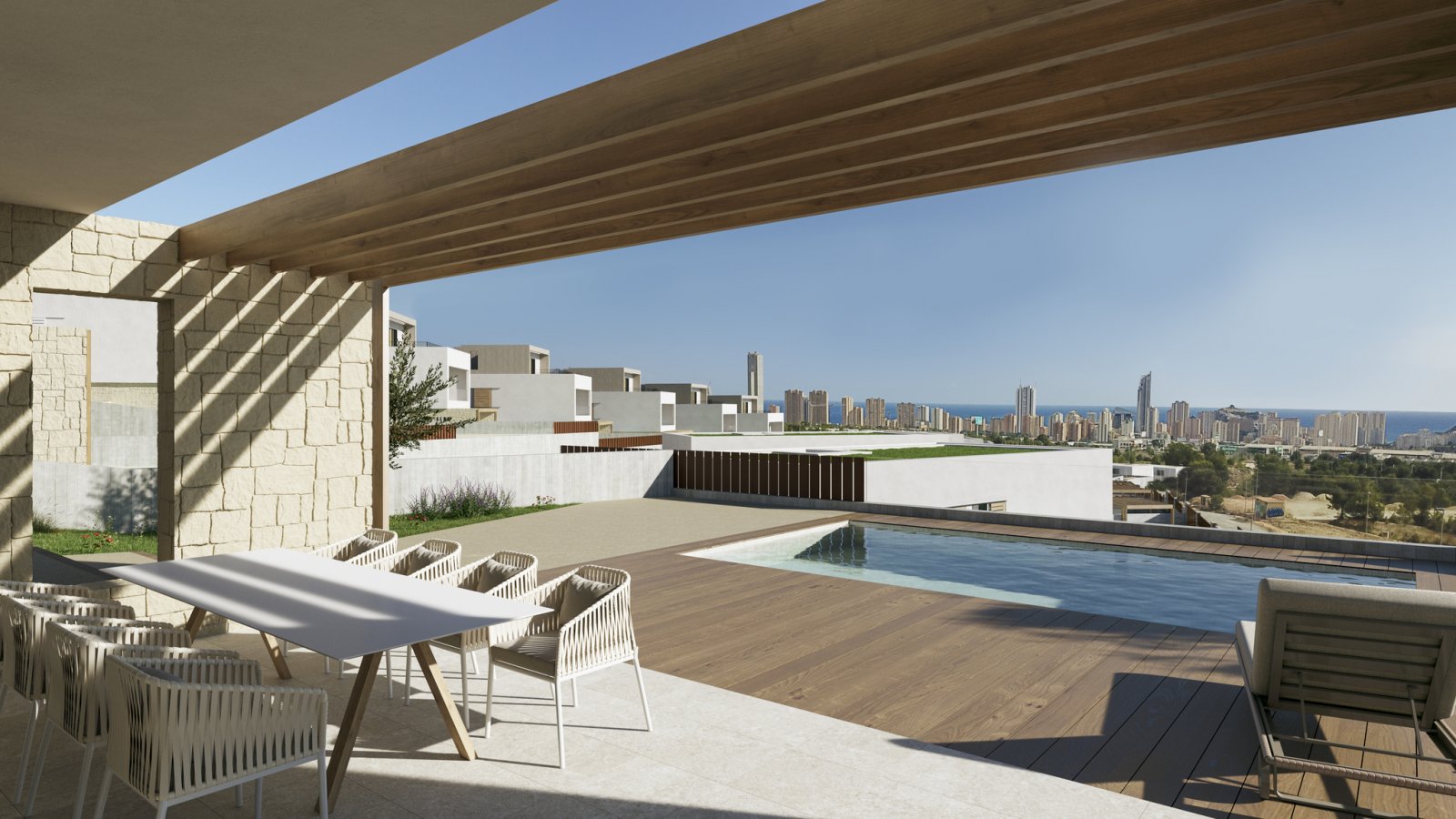 In der charmanten Ortschaft Finestrat gelegen, bieten diese exklusiven Villen eine privilegierte Umgebung mit Meerblick. Mit insgesamt 20 Immobilien