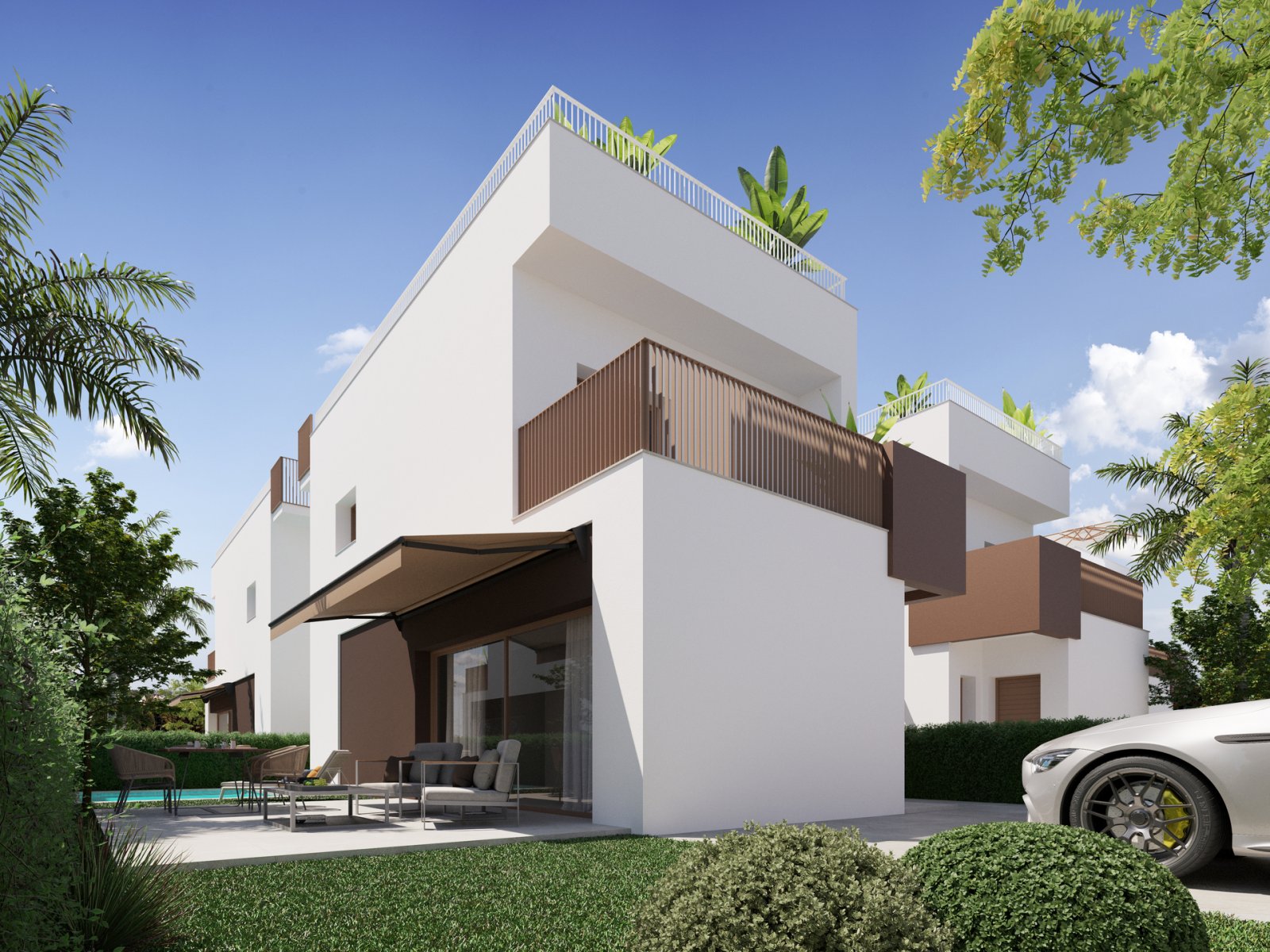 La Marina del Pinet:  In dem charmanten Dorf La Marina El Pinet in der Nähe der&nbsp;Stadt Elche gelegen, bietet diese exklusive Sammlung von fünf freistehenden Häuser 