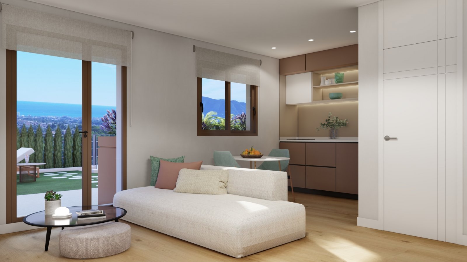 In der charmanten Stadt La Nucia gelegen, bietet diese exklusive Sammlung von 28 Immobilien eine einzigartige Wohnumgebung mit Meerblick. Das Angebot