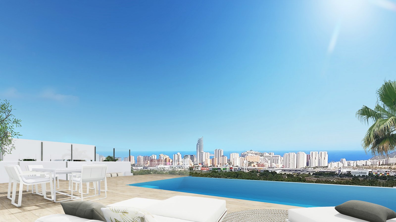 In der charmanten Ortschaft Finestrat gelegen, bieten diese Immobilien eine exklusive Umgebung mit Meerblick. Die Anlage besteht aus 13 Häusern, die
