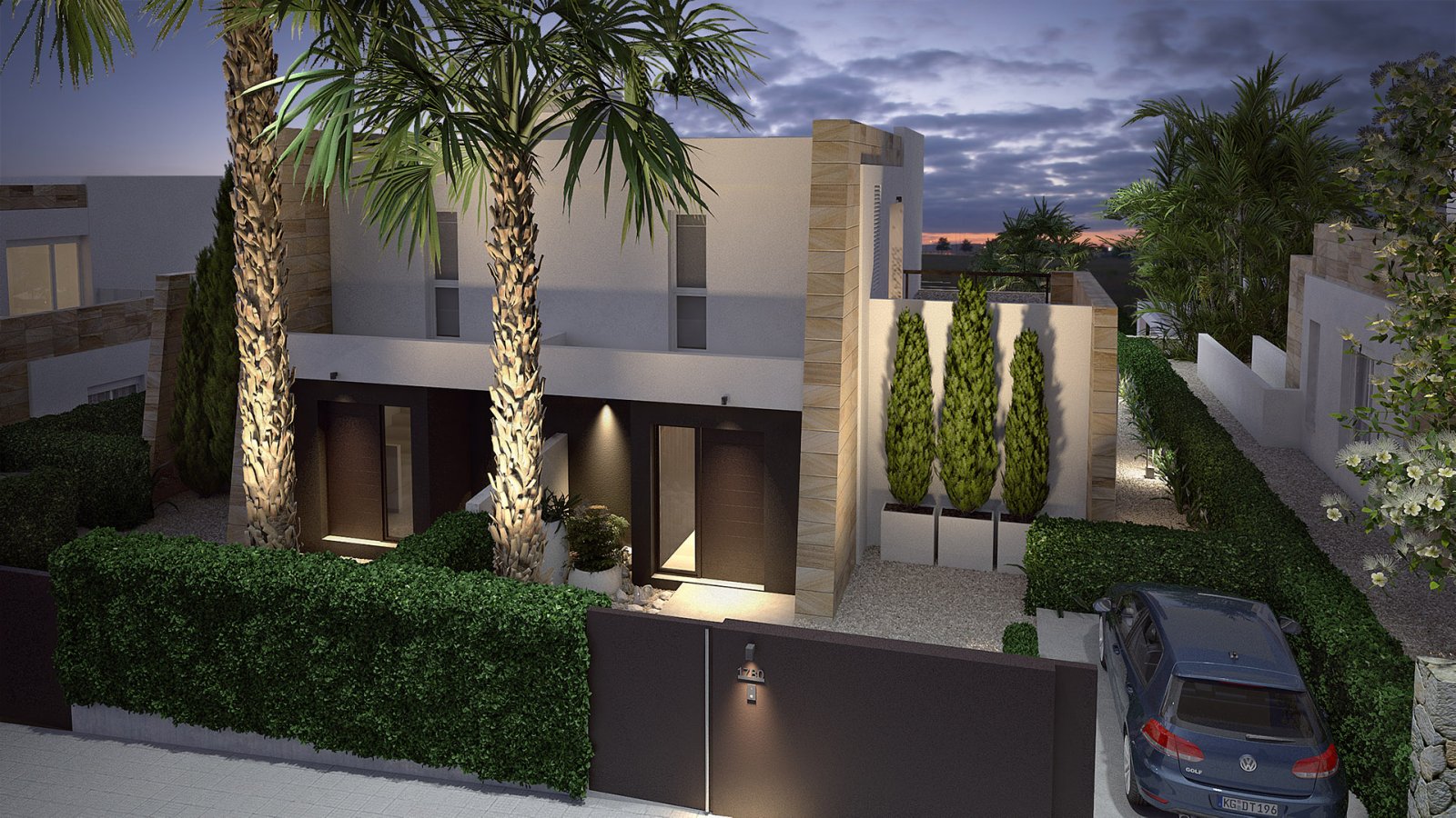 In der prestigeträchtigen Umgebung von La Finca Golf gelegen, bietet diese Wohnanlage eine exklusive Auswahl von 18 Residenzen, verteilt auf Doppelha