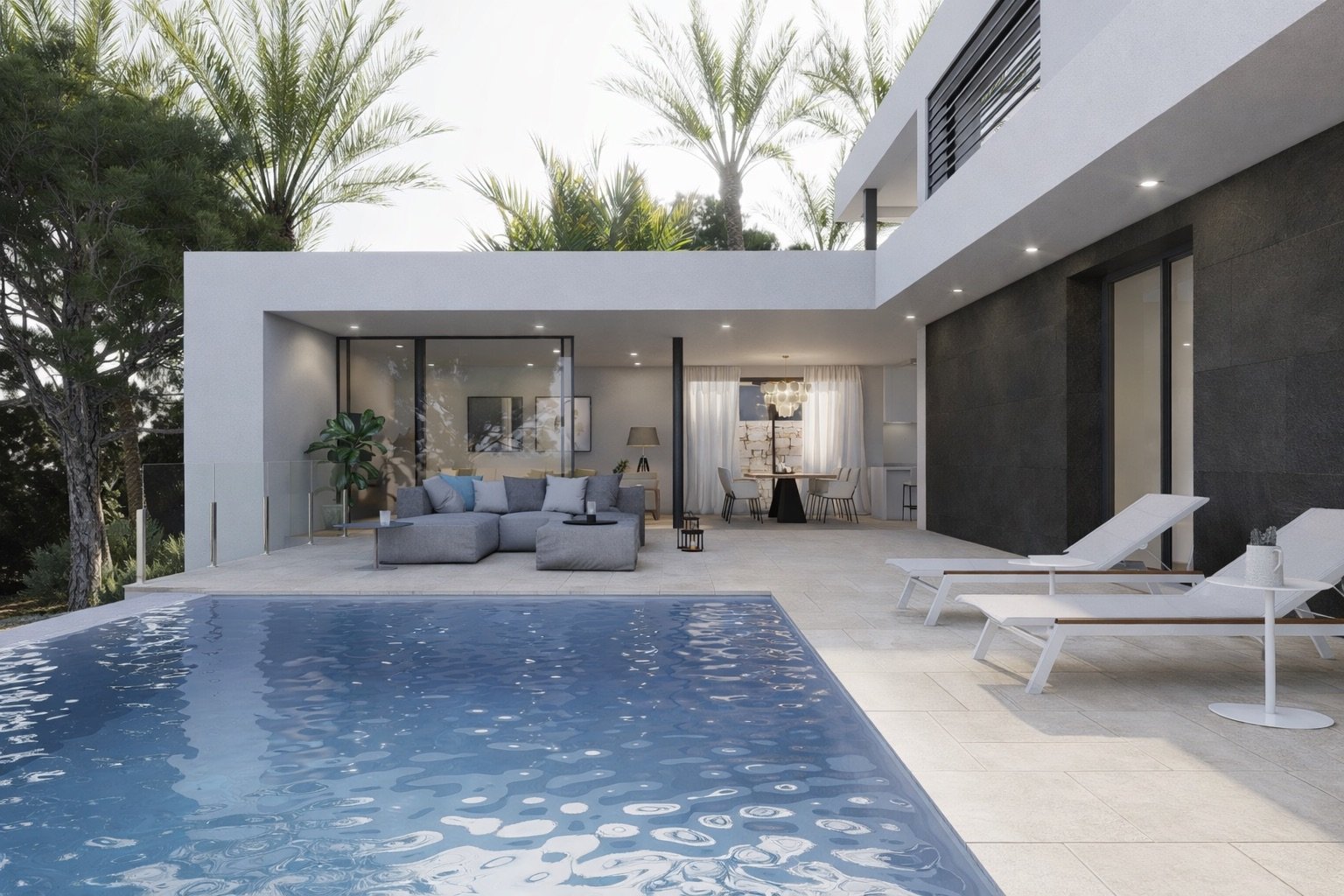 In der exklusiven Gegend von Cumbre del Sol gelegen, bietet diese Villa eine privilegierte Umgebung mit beeindruckendem Meerblick. Entworfen für diej
