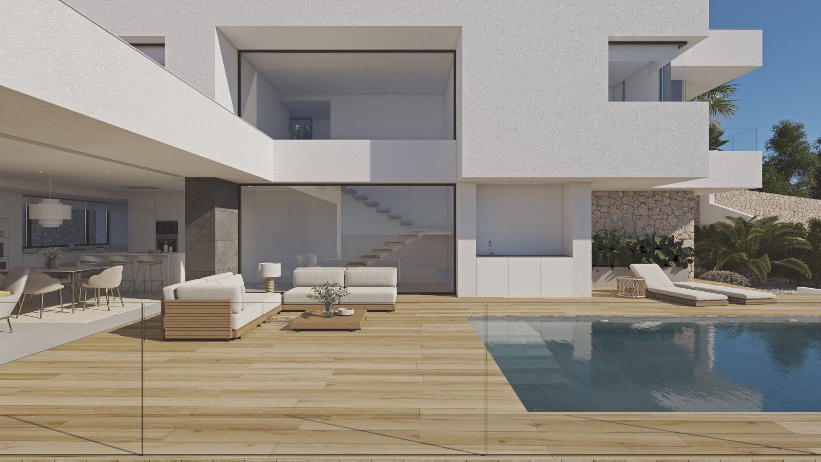 In der exklusiven Gegend von Cumbre del Sol gelegen, bietet diese Villa ein einzigartiges Wohnerlebnis mit Meerblick. Die Immobilie befindet sich nur