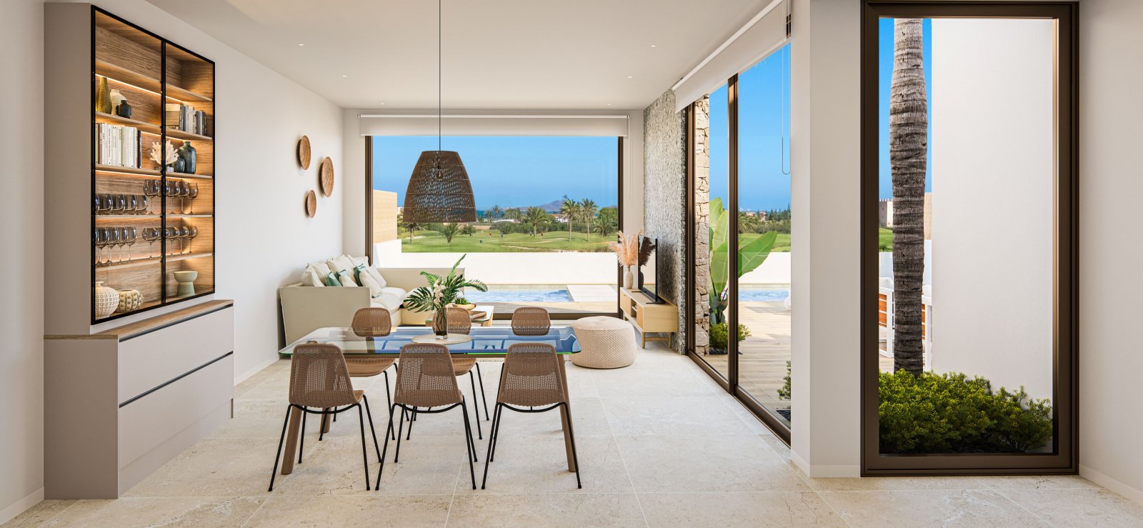 Im charmanten Ort Los Alcázares gelegen, bietet diese exklusive Sammlung freistehender Chalets ein einzigartiges Wohnerlebnis mit Meerblick. Mit nur