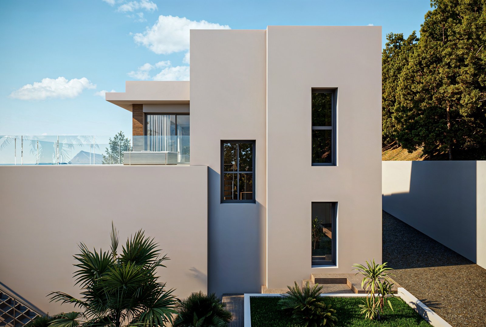 Diese Villa befindet sich in der exklusiven Gegend von Altea und bietet eine privilegierte Umgebung mit Meerblick. Die Immobilie liegt nur 3 km von d
