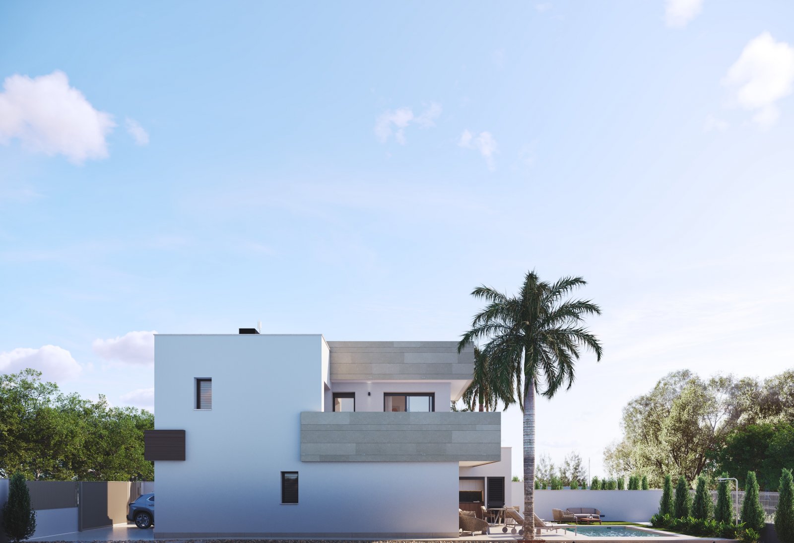 In der charmanten Stadt San Javier gelegen, bietet diese exklusive Sammlung freistehender Chalets eine bevorzugte Umgebung mit Meerblick. Mit nur dre