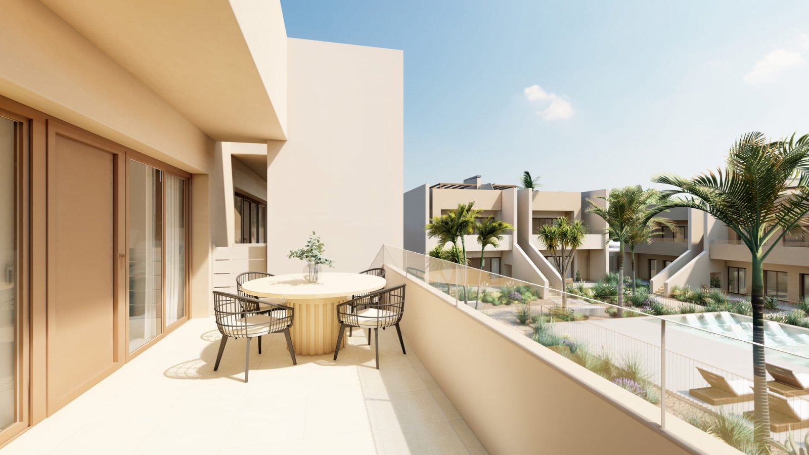 Dieser Wohnkomplex befindet sich auf dem berühmten Golfplatz Roda Golf & Beach Resort in der Nähe der Stadt Los Alcazares und bietet eine Auswahl