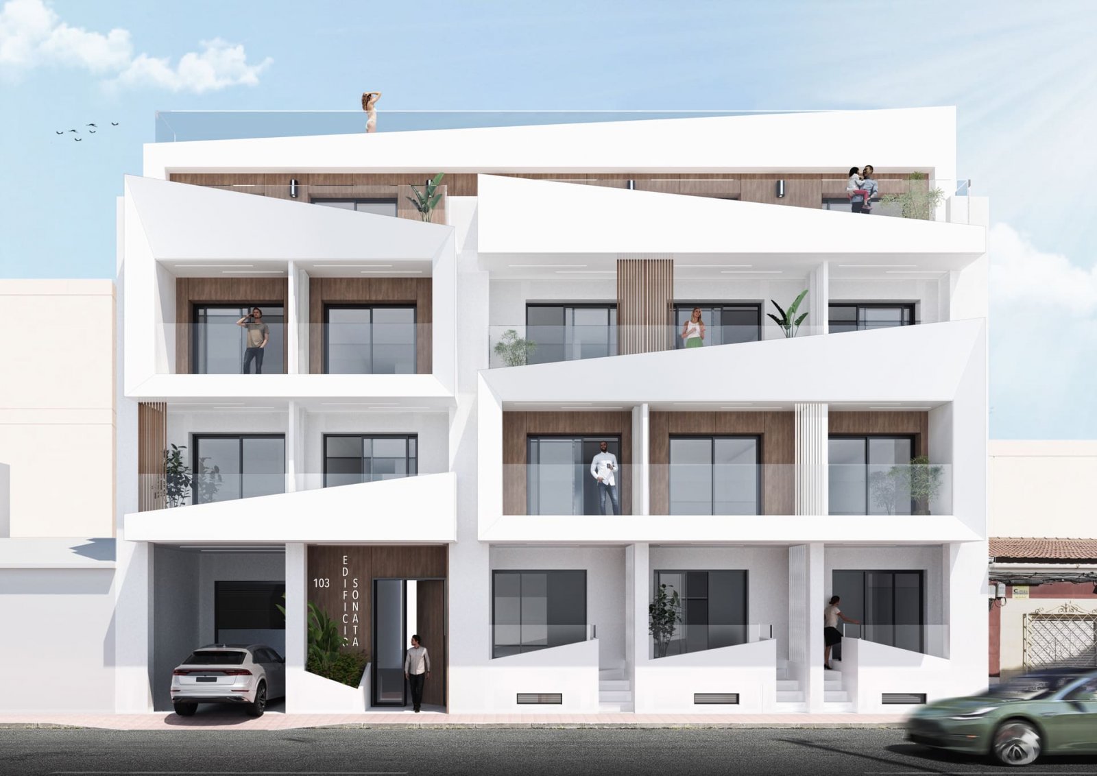 Diese exklusive Sammlung von 15 Immobilien in der charmanten Stadt Torrevieja bietet ein einzigartiges Wohnerlebnis mit Meerblick. Die Typologieoptio