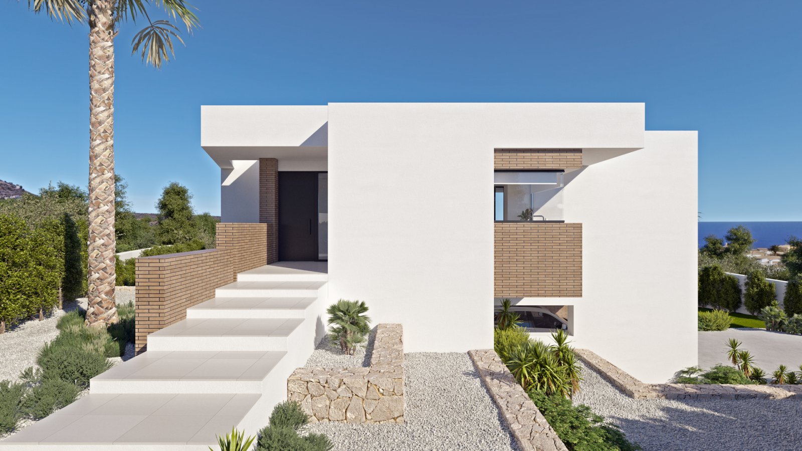  In der exklusiven Gegend von Cumbre del Sol gelegen, bietet diese Villa eine privilegierte Umgebung mit Meerblick. Die Immobilie befindet sich nur 1 