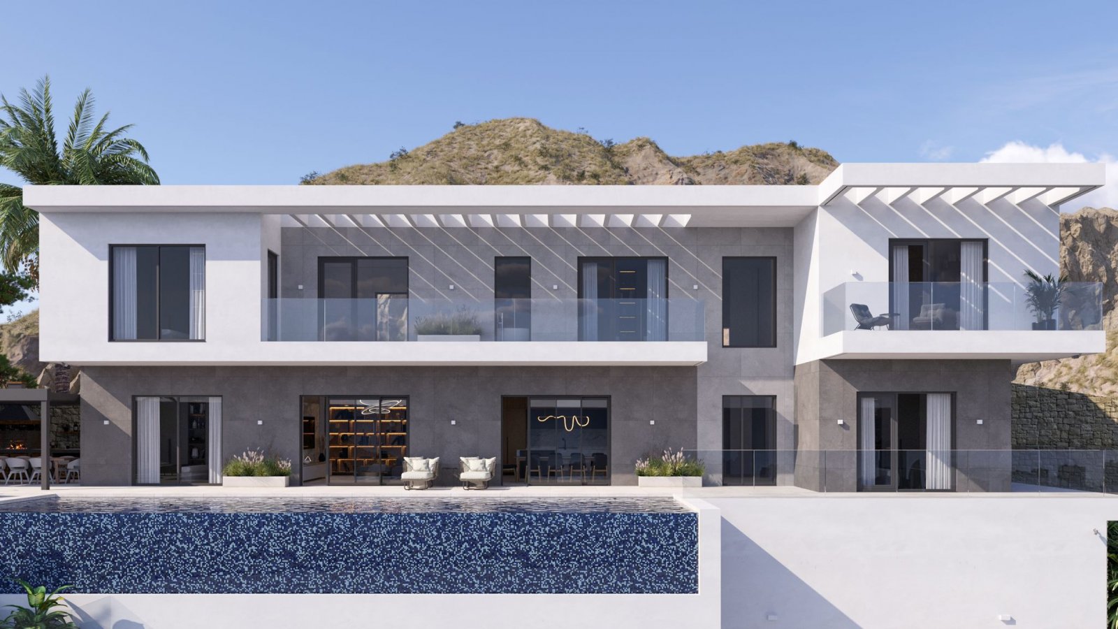 In der exklusiven Gegend von Finestrat gelegen, bietet diese Villa ein unvergleichliches Wohnerlebnis. Mit beeindruckendem Meerblick besticht diese I