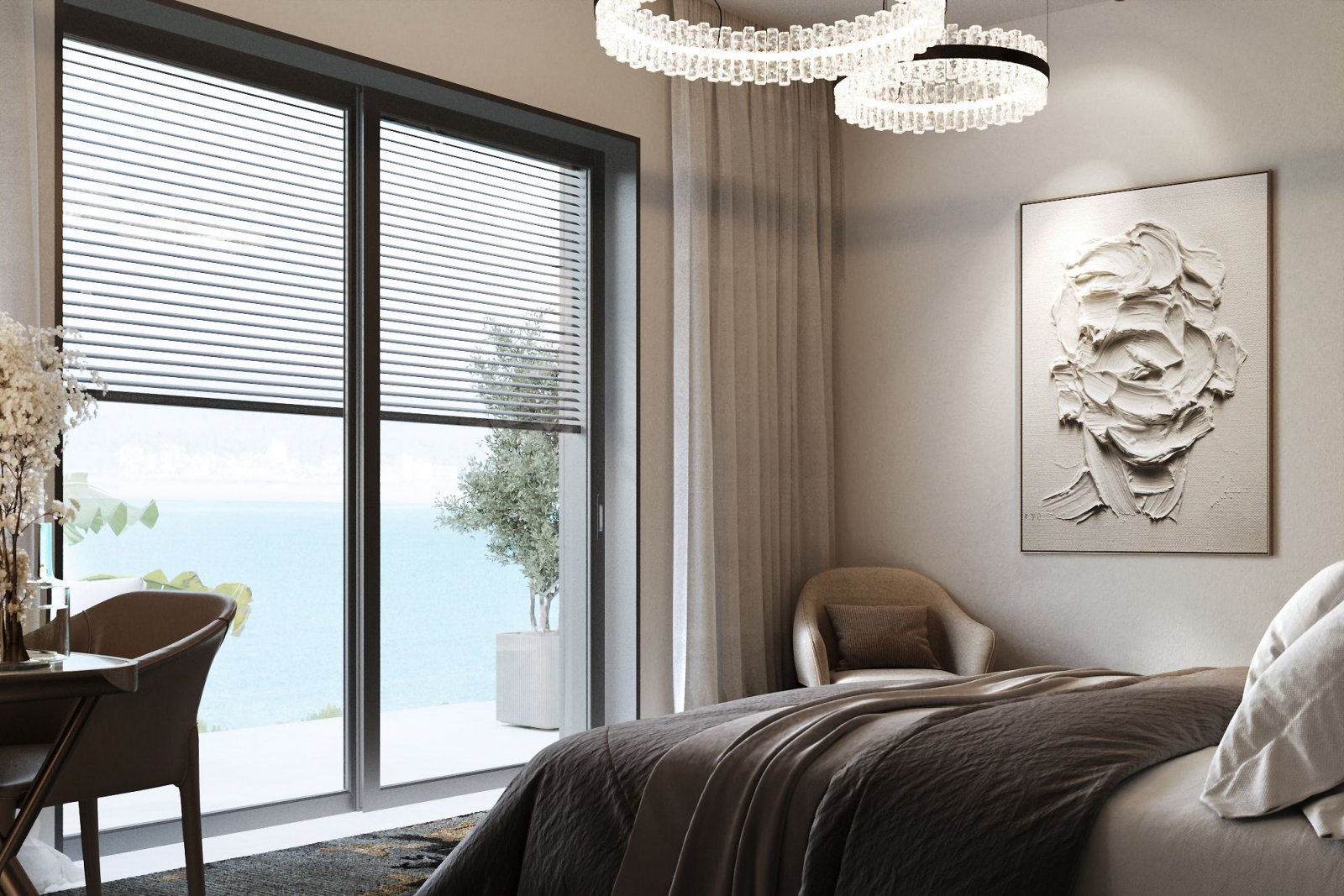 In der exklusiven Gegend von Finestrat gelegen, bietet diese Villa ein unvergleichliches Wohnerlebnis. Mit beeindruckendem Meerblick besticht diese I