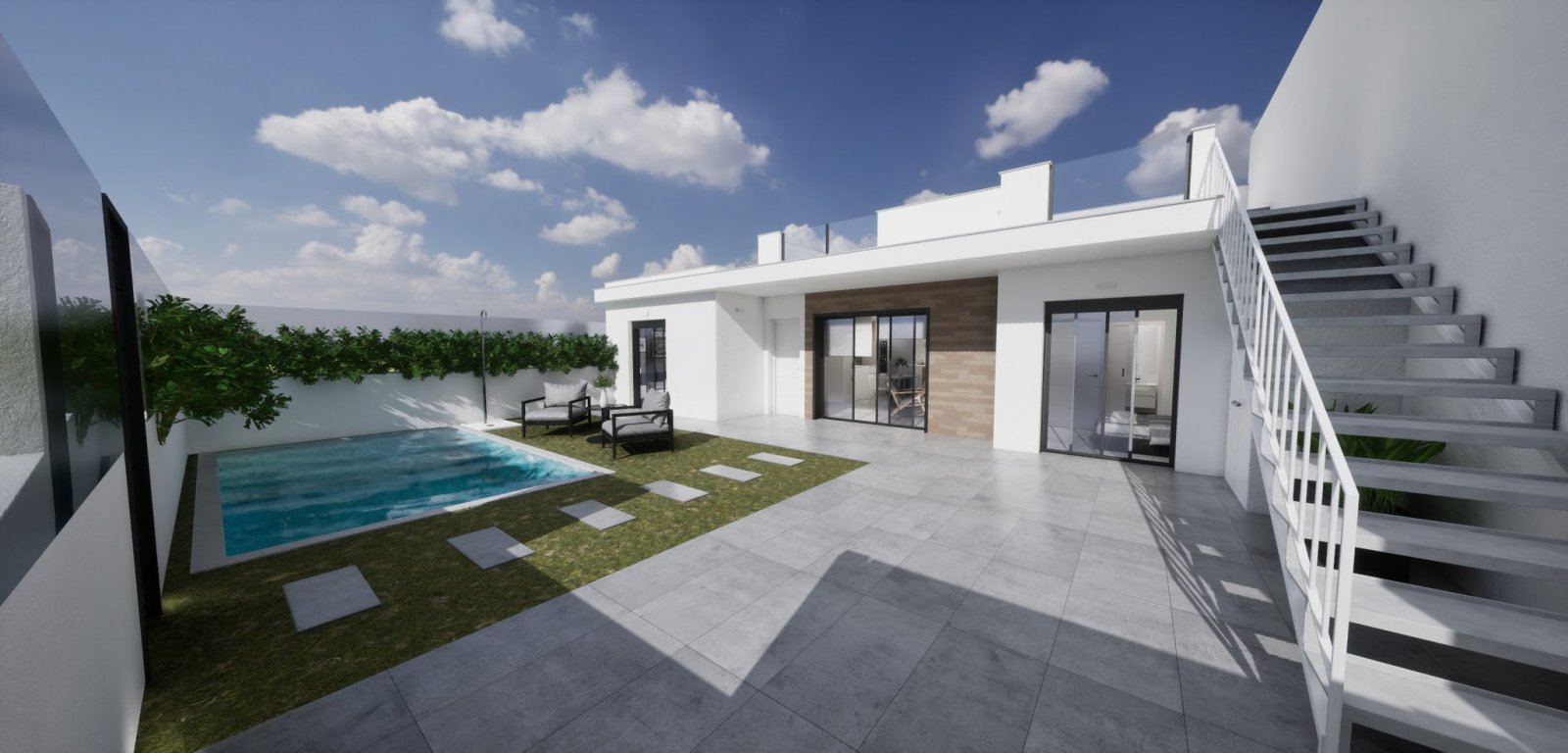 Torre Pacheco:  In der charmanten Stadt Torre-Pacheco gelegen, bietet dieses freistehende Chalet eine ideale Umgebung für diejenigen, die Ruhe und Komfort suchen. Mi 