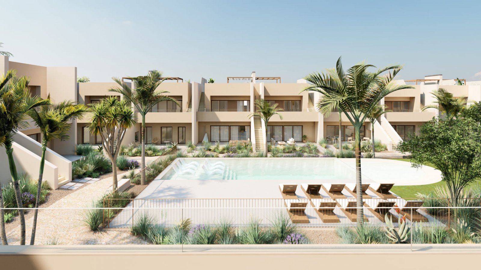  In der charmanten Stadt San Javier gelegen, bietet diese Wohnanlage eine Auswahl von 27 Bungalows, die in zwei Typologien erhältlich sind: High-Bunga