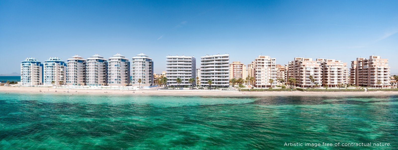  In der exklusiven Gegend von La Manga gelegen, bietet dieser Wohnkomplex ein einzigartiges Wohnerlebnis mit beeindruckendem Meerblick. Mit insgesamt 