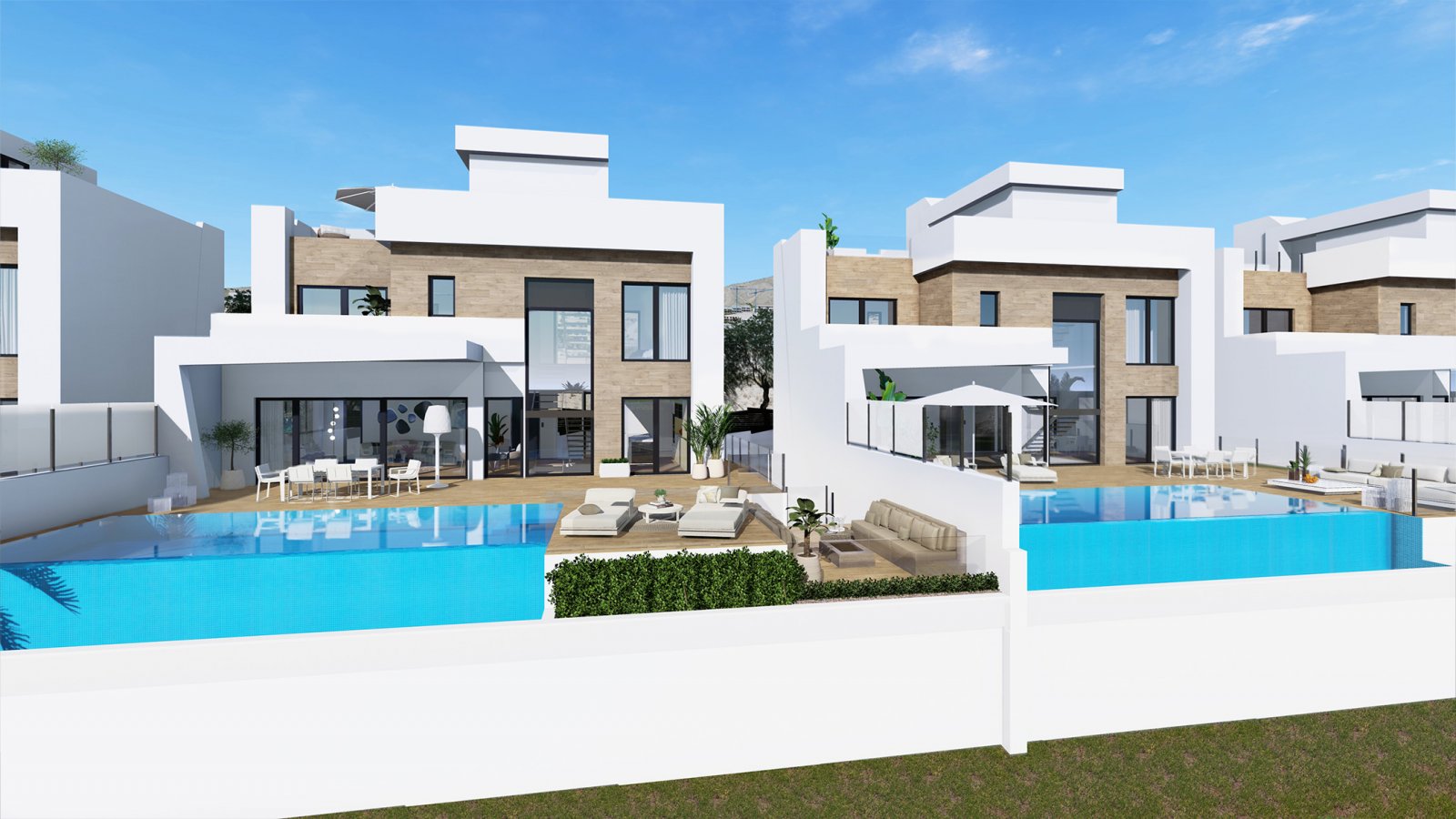 In der charmanten Ortschaft Finestrat gelegen, bieten diese Immobilien eine exklusive Umgebung mit Meerblick. Die Anlage besteht aus 13 Häusern, die