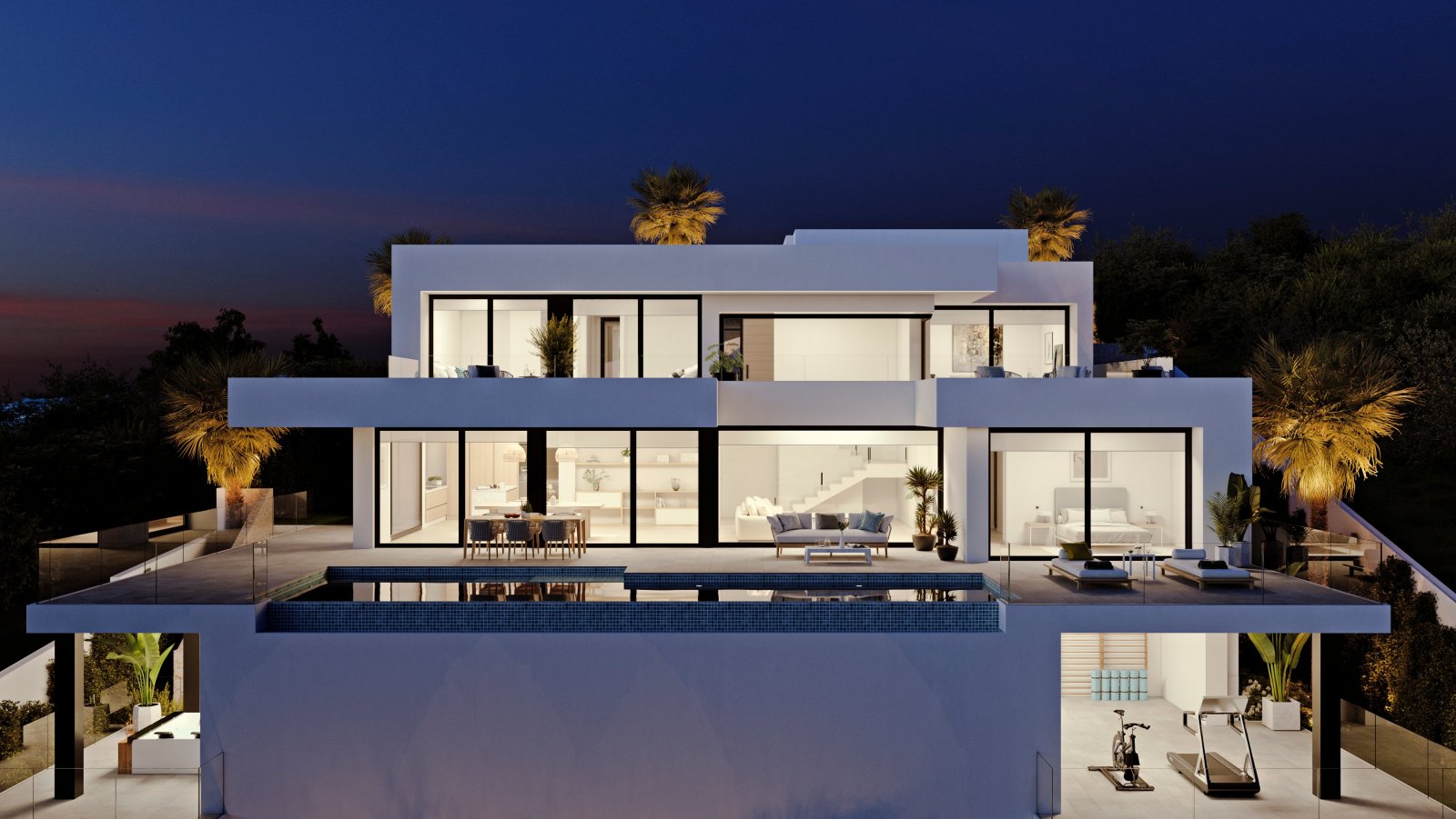  Diese Villa befindet sich in der exklusiven Gegend von Cumbre del Sol und bietet eine privilegierte Umgebung mit Meerblick. Die Immobilie, die für di