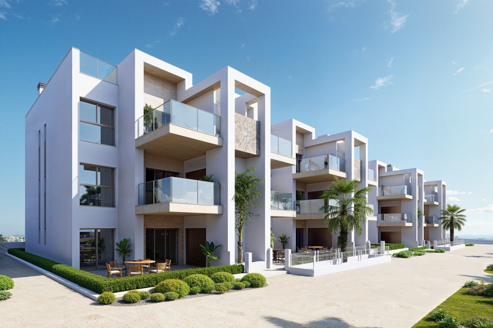In der charmanten Stadt Los Alcázares gelegen, bietet diese exklusive Wohnanlage eine Auswahl von 32 Wohneinheiten, darunter Apartments, Erdgeschosse