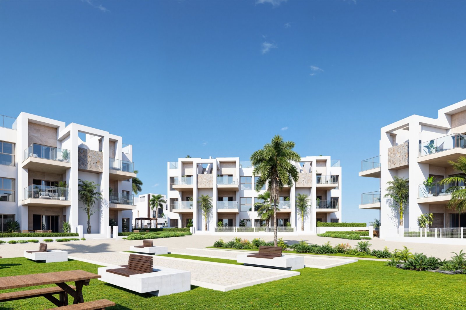 In der charmanten Stadt Los Alcázares gelegen, bietet diese exklusive Wohnanlage eine Auswahl von 32 Wohneinheiten, darunter Apartments, Erdgeschosse