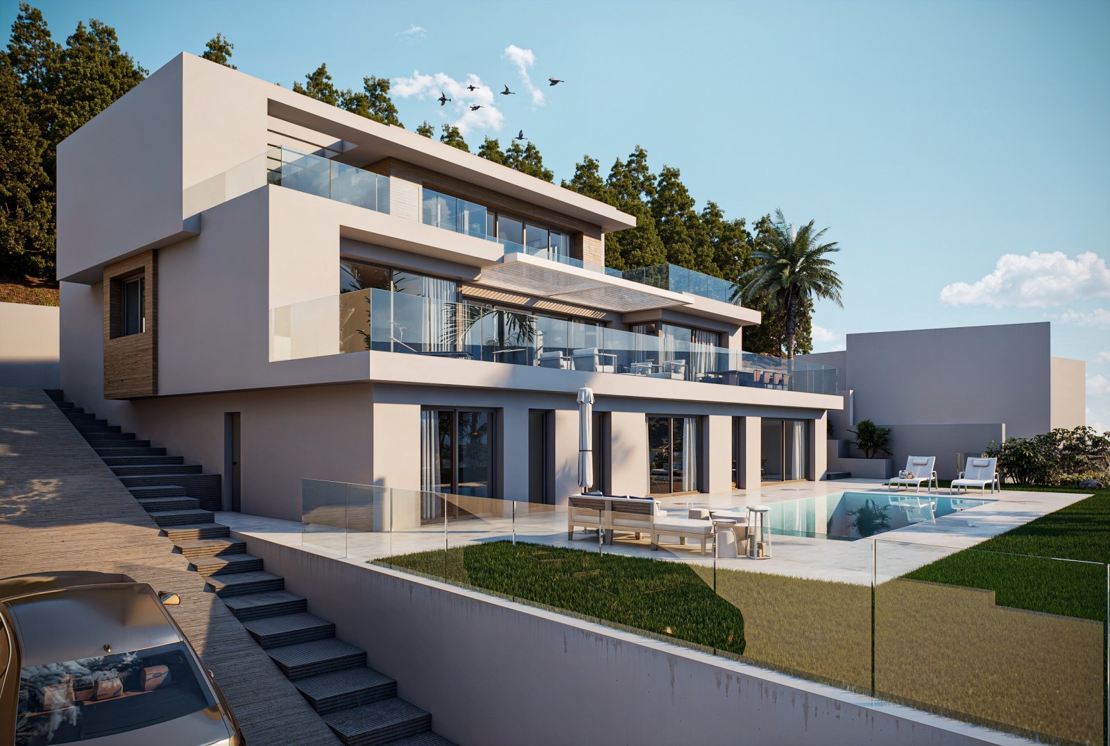 Diese Villa befindet sich in der exklusiven Gegend von Altea und bietet eine privilegierte Umgebung mit Meerblick. Die Immobilie liegt nur 3 km von d